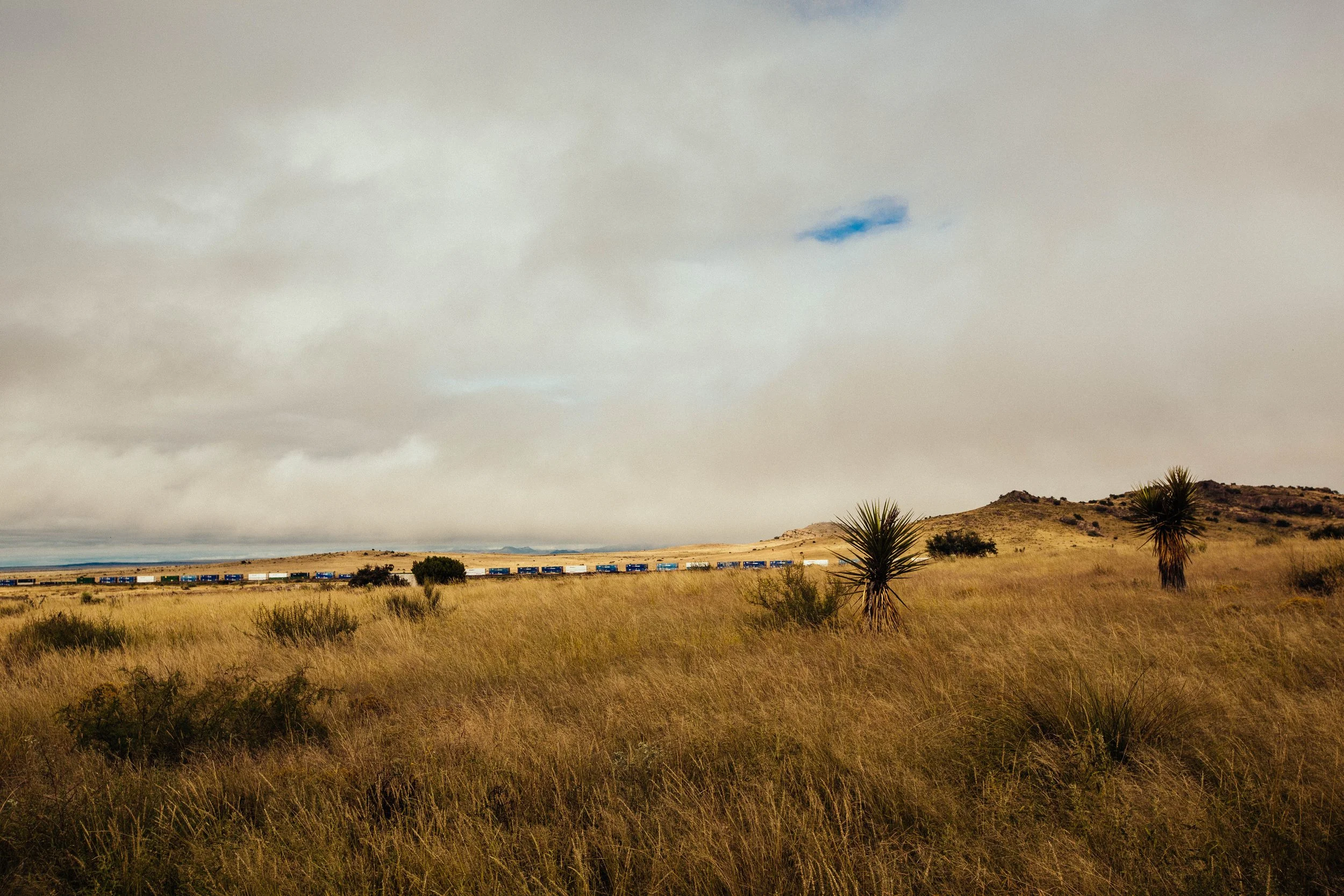 Train in desert outside of Marfa, TX