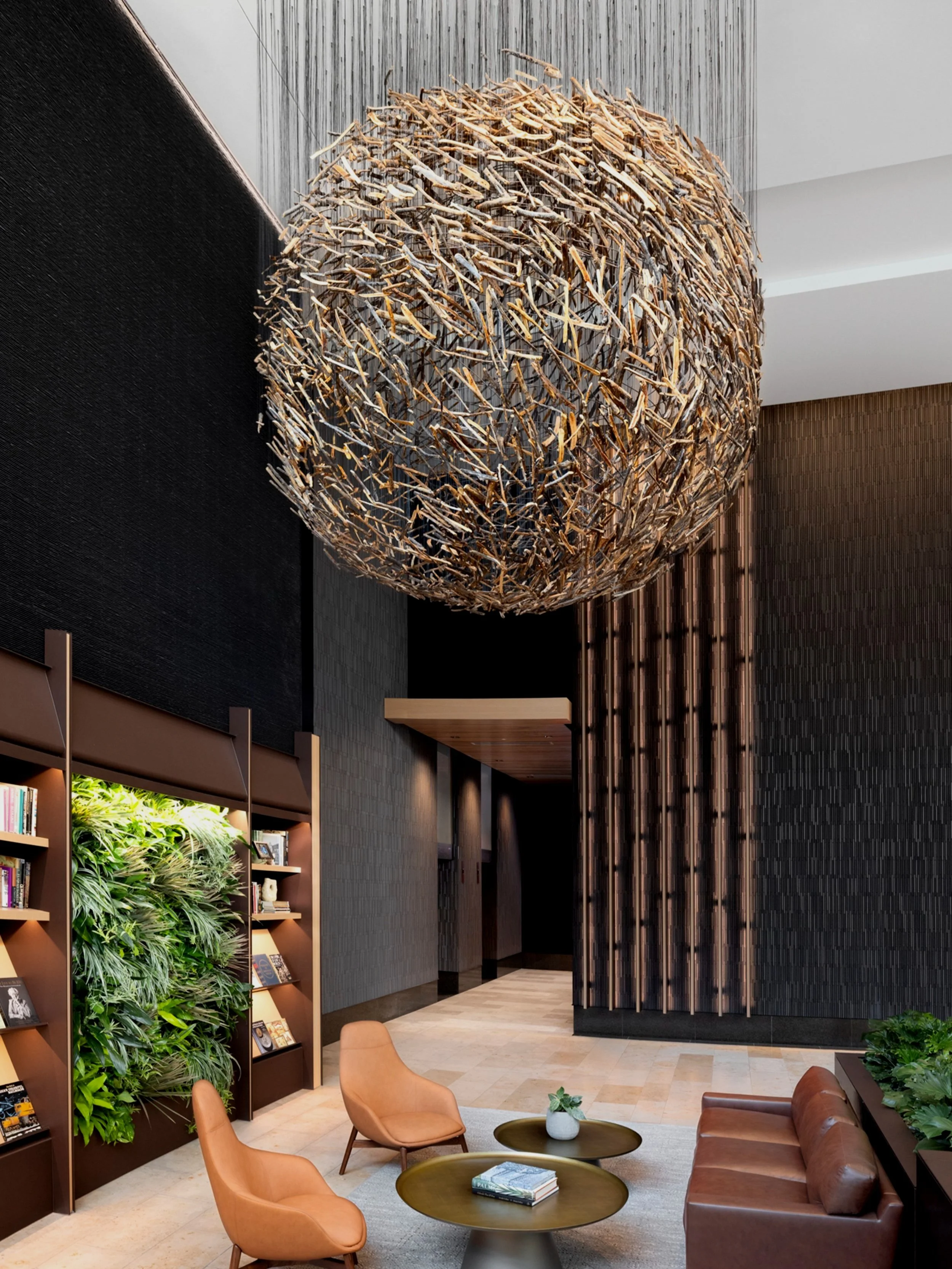 Public Art piece at 1900 16th Street, Denver, CO.  Possibility is an urban transformation that explores the prospect of a symbiotic relationship between humans and nature.