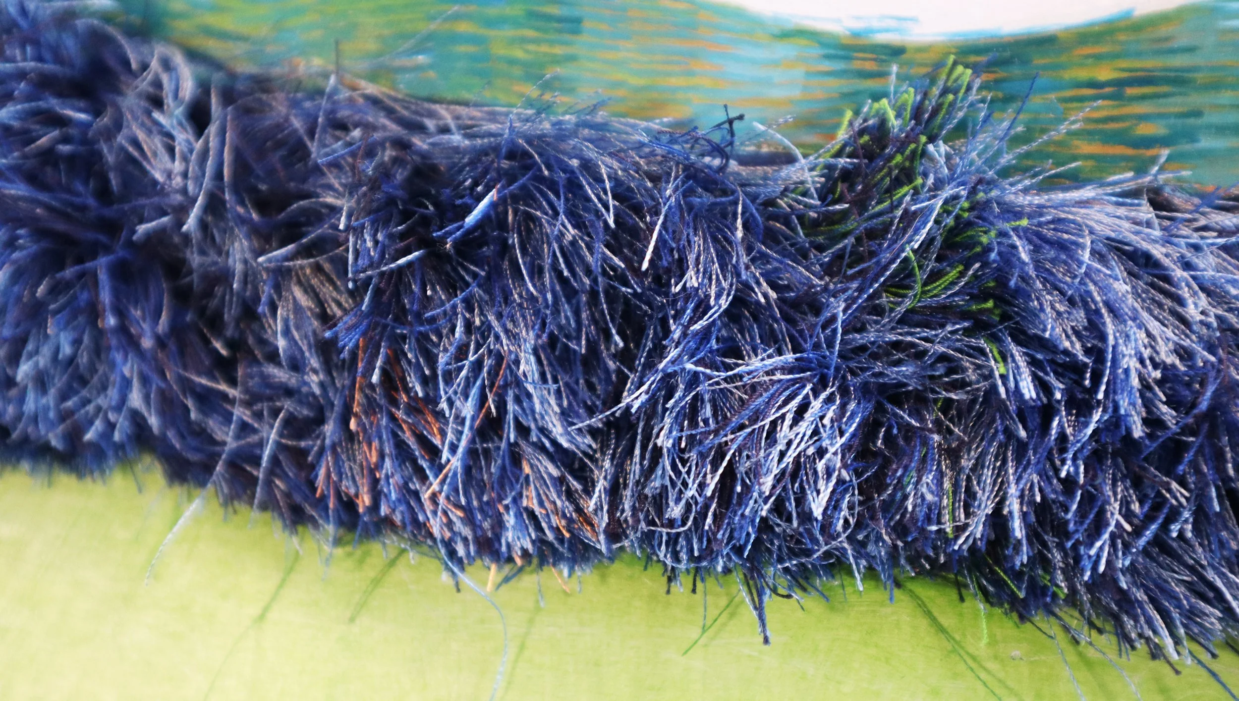 Colorado River Restoration (1) / detail / oil paint + thread / (1) 60” x 37.5”