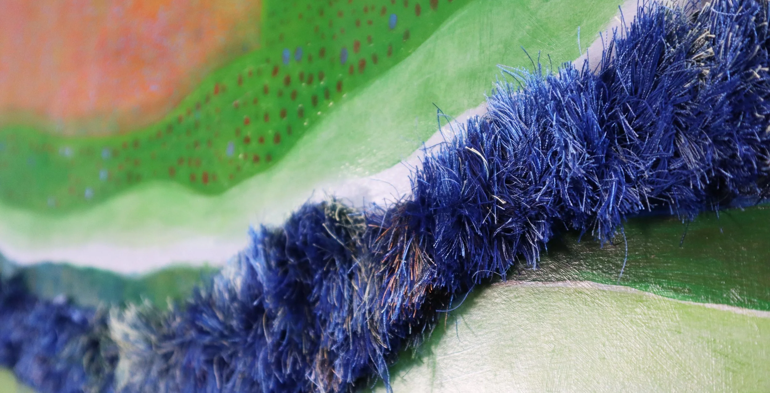 Colorado River Restoration (1) / detail / oil paint + thread / (1) 60” x 37.5”