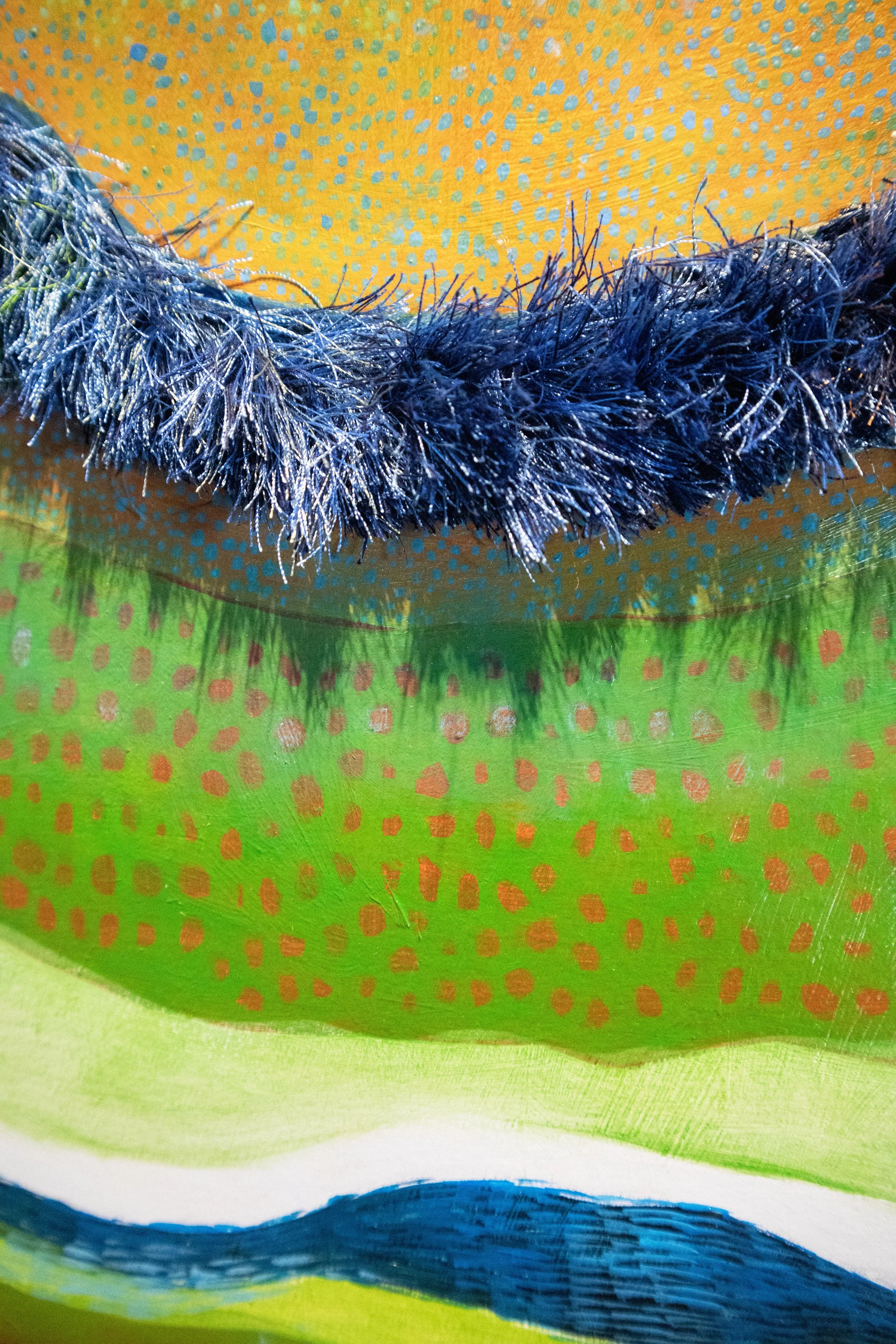 Colorado River Restoration (2) / detail / oil paint + thread / (1) 60” x 37.5”