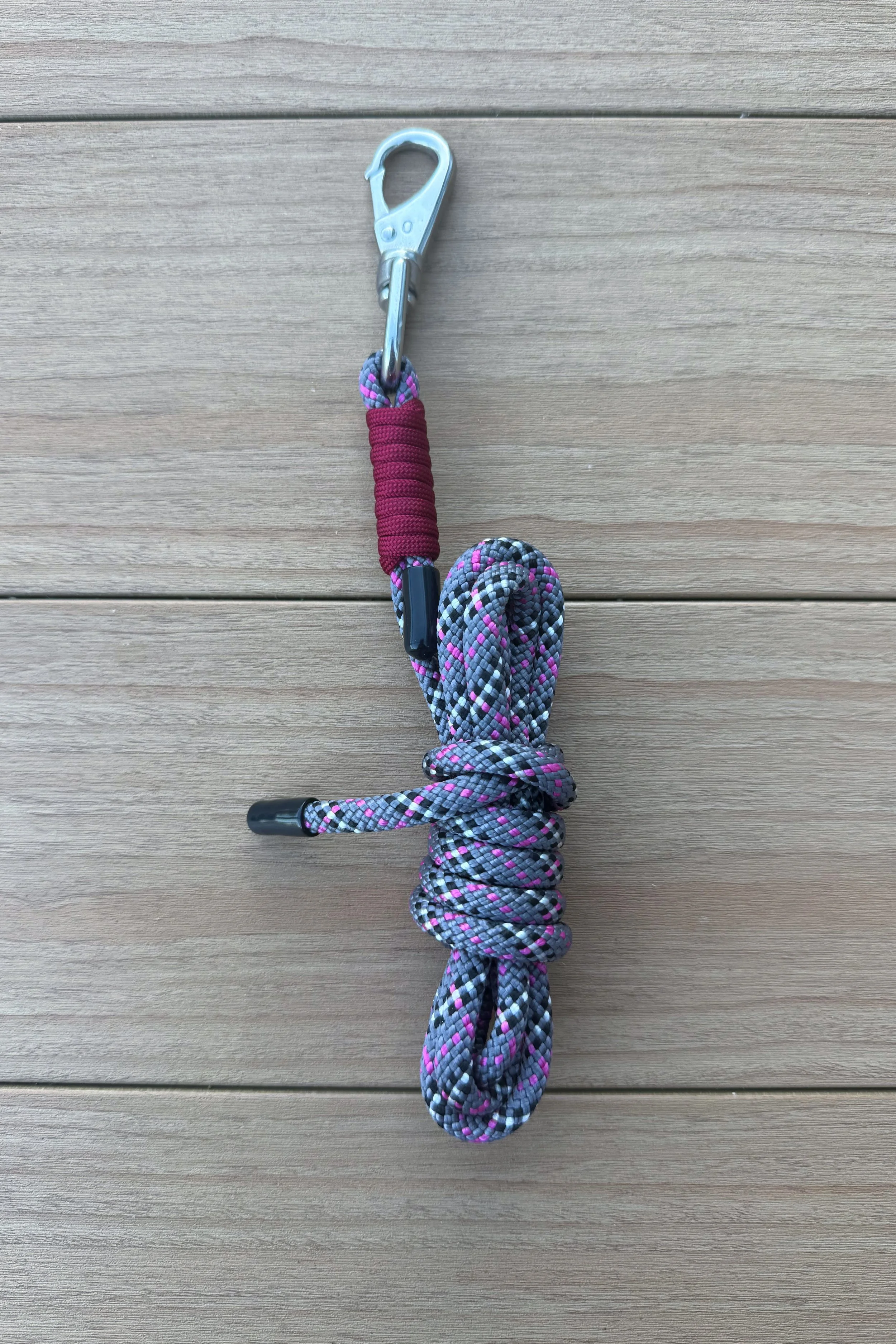 6ft Long Line, Fuscia Tartan & Burgundy