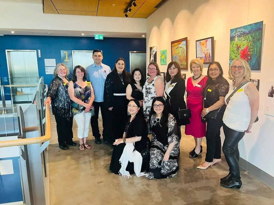 Underneath my umbrella board, artists and local Brimbank councillors