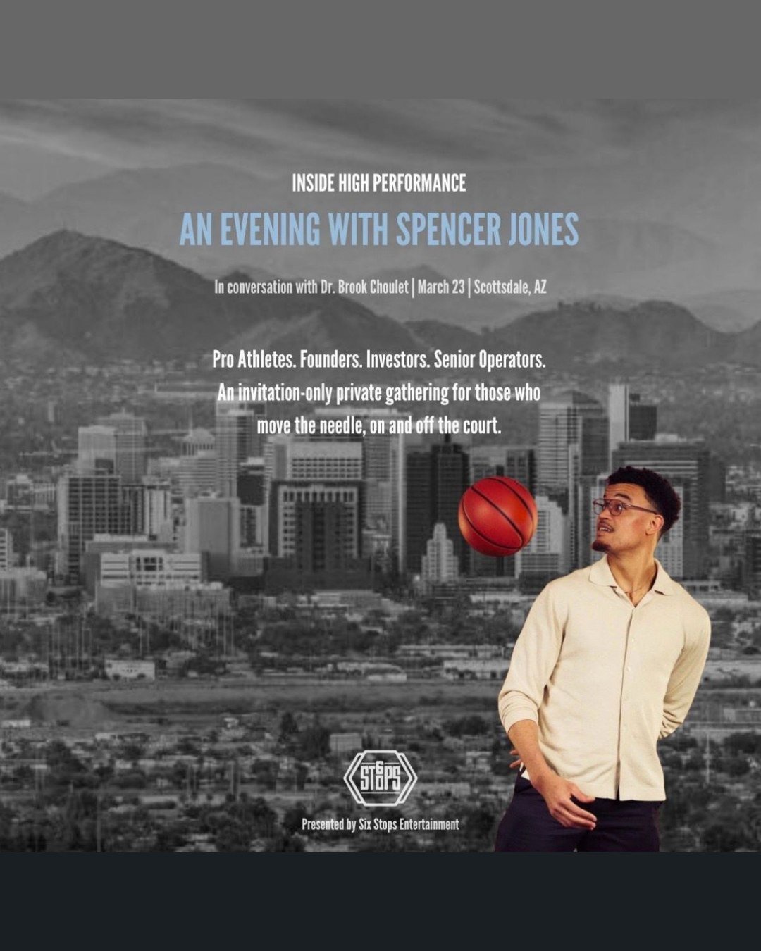 Looking forward to moderating an intimate, invite-only evening with NBA player @skjones24 in Scottsdale on March 23&mdash;a private conversation on what high performance really demands: pressure, identity, leadership, and the human side behind the re