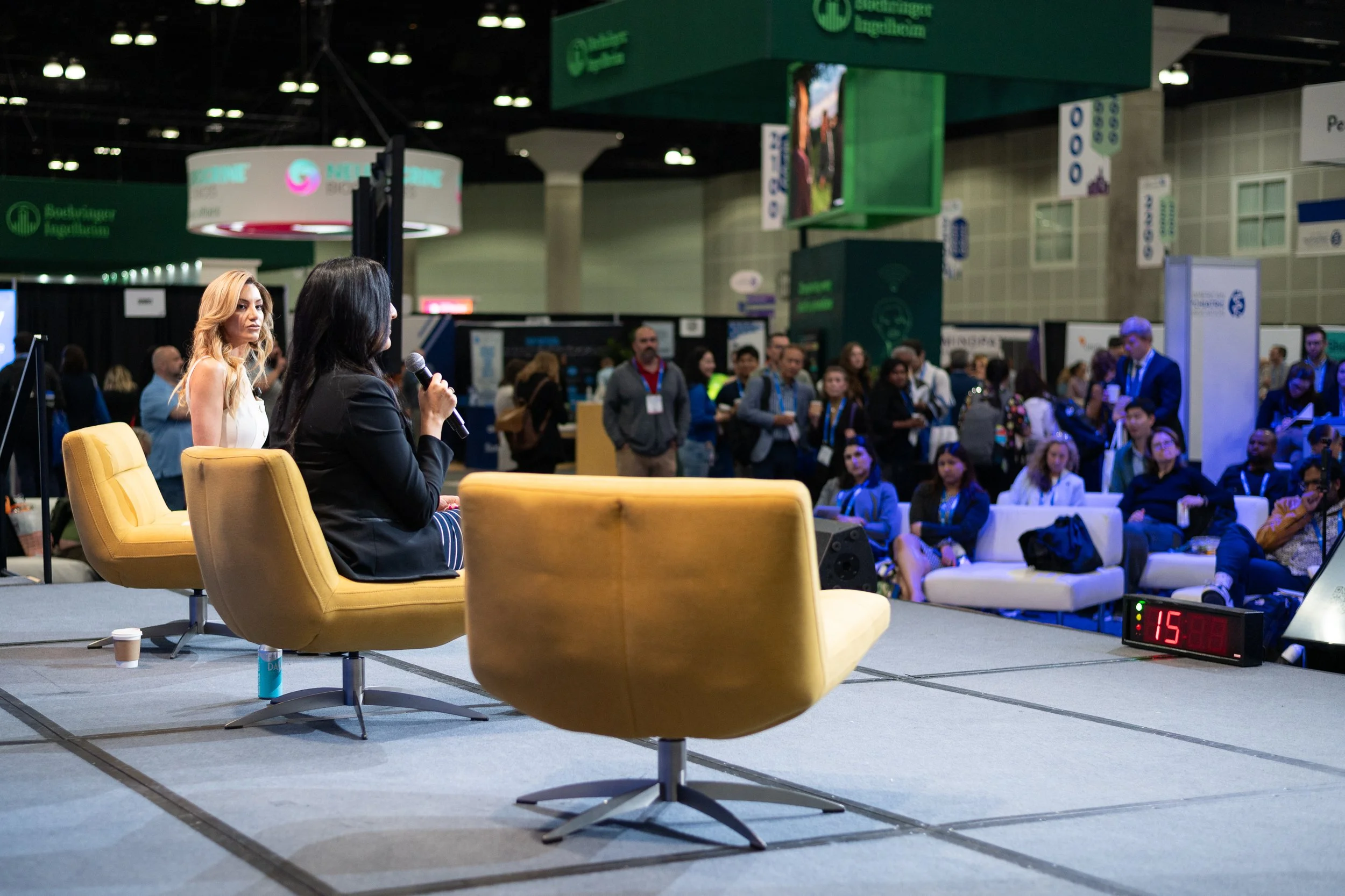 Dr. Brook Choulet speaking at the American Psychiatric Annual Meeting's Coffee & Conversations in Los Angeles, CA.