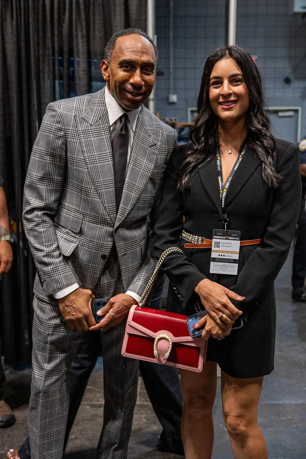 Sports and Performance Psychiatrist, Dr. Brook Choulet, and Stephen A. Smith at Fanatics Fest in NYC.