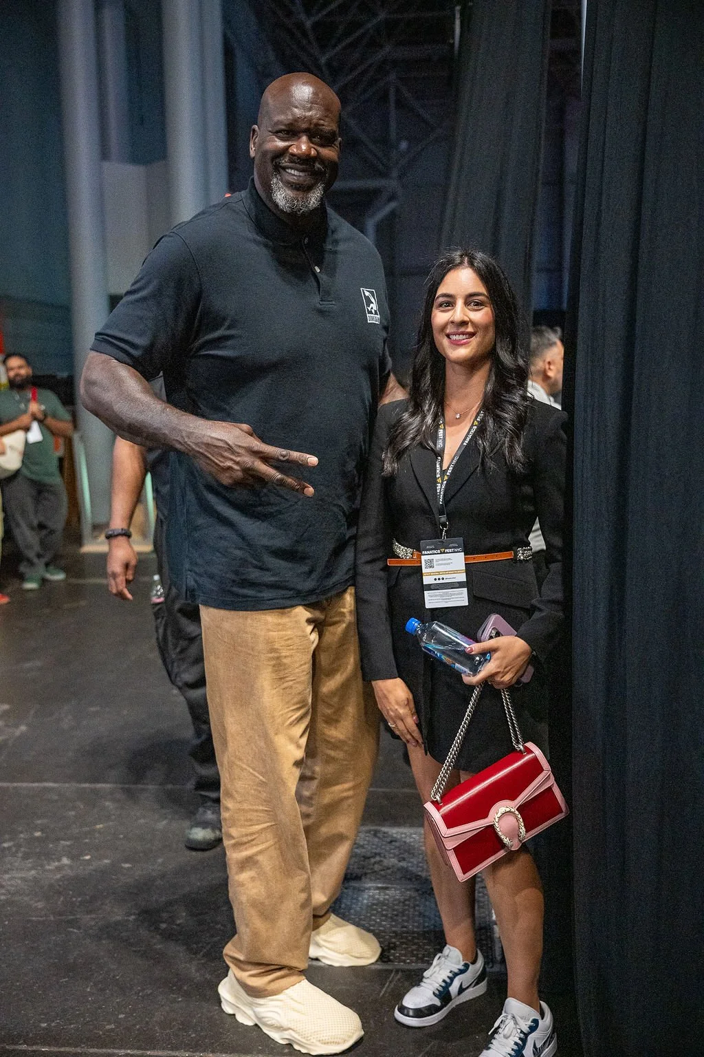 Sports and Performance Psychiatrist, Dr. Brook Choulet, and Shaq at Fanatics Fest in NYC.