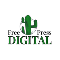 Icon of a newspaper with a rolled-up corner on a black background.