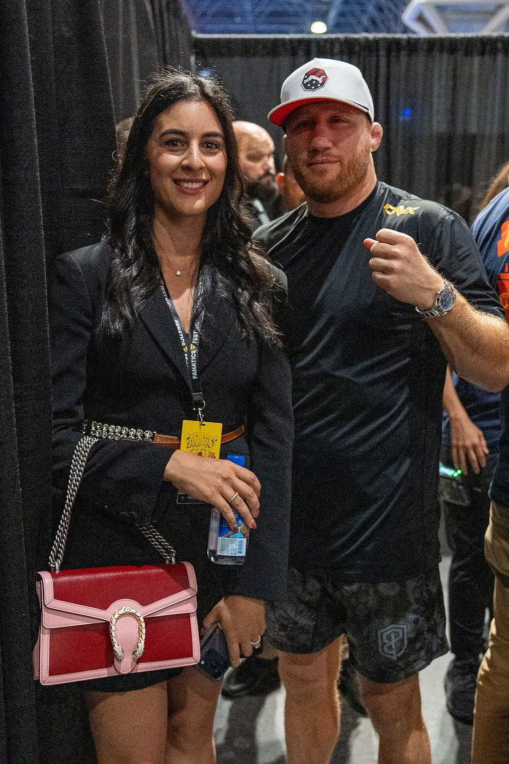 Sports and Performance Psychiatrist, Dr. Brook Choulet, and Justin Gaethje at Fanatics Fest in NYC.