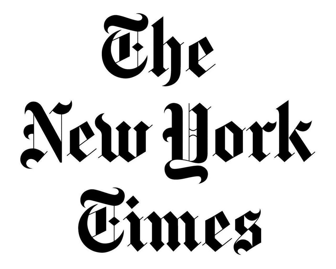 Black Gothic-style text reading 'The New York Times' on a white background.