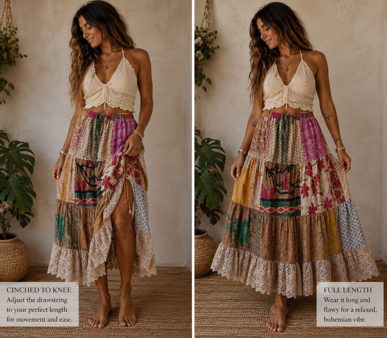 Kantha Meadow skirt