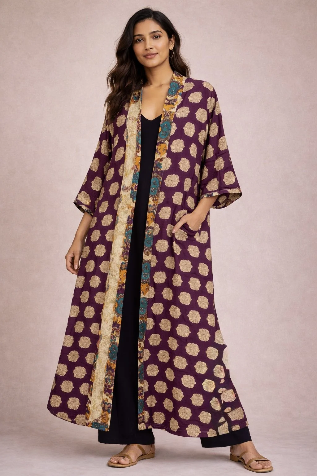 🕊️ Iris Saree Silk Robe
