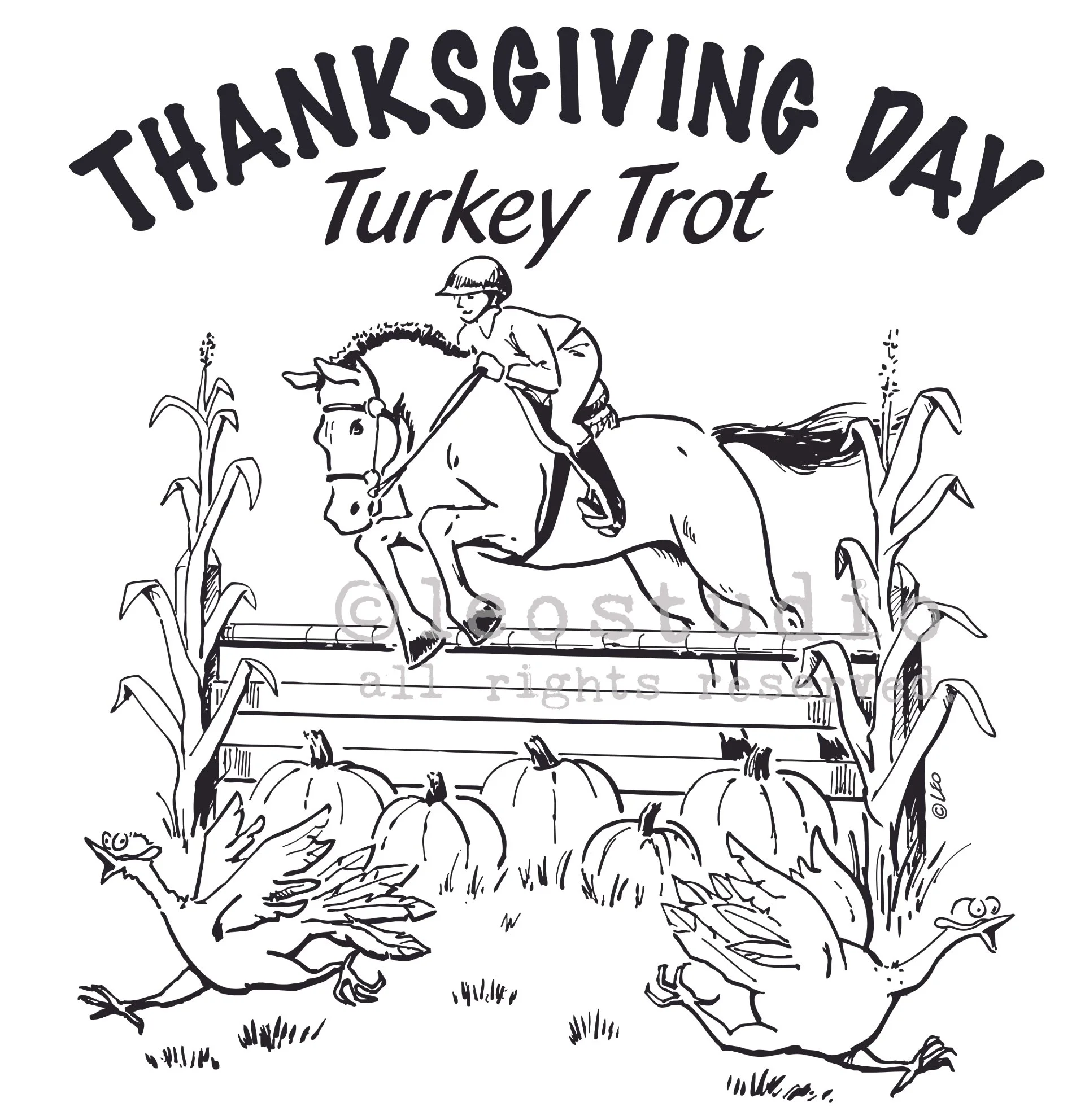 Art for equestrian event participant t-shirts