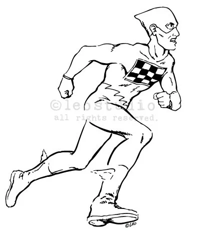 Generic superhero art for 5k fundraiser