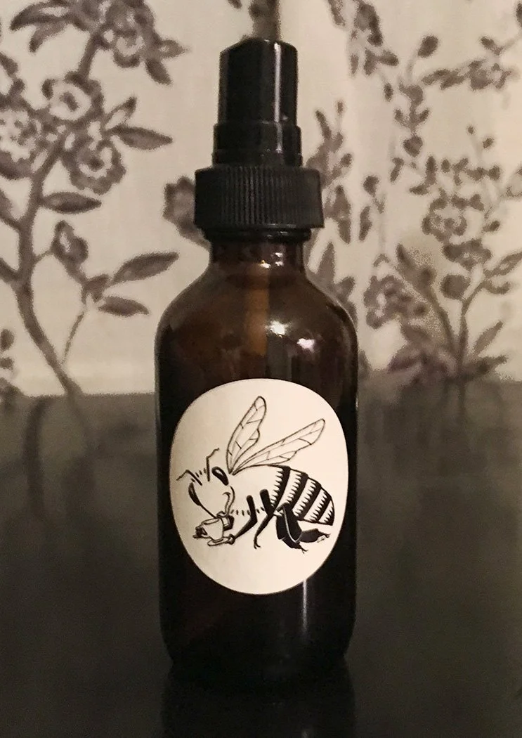 Bee essential oil bottle label