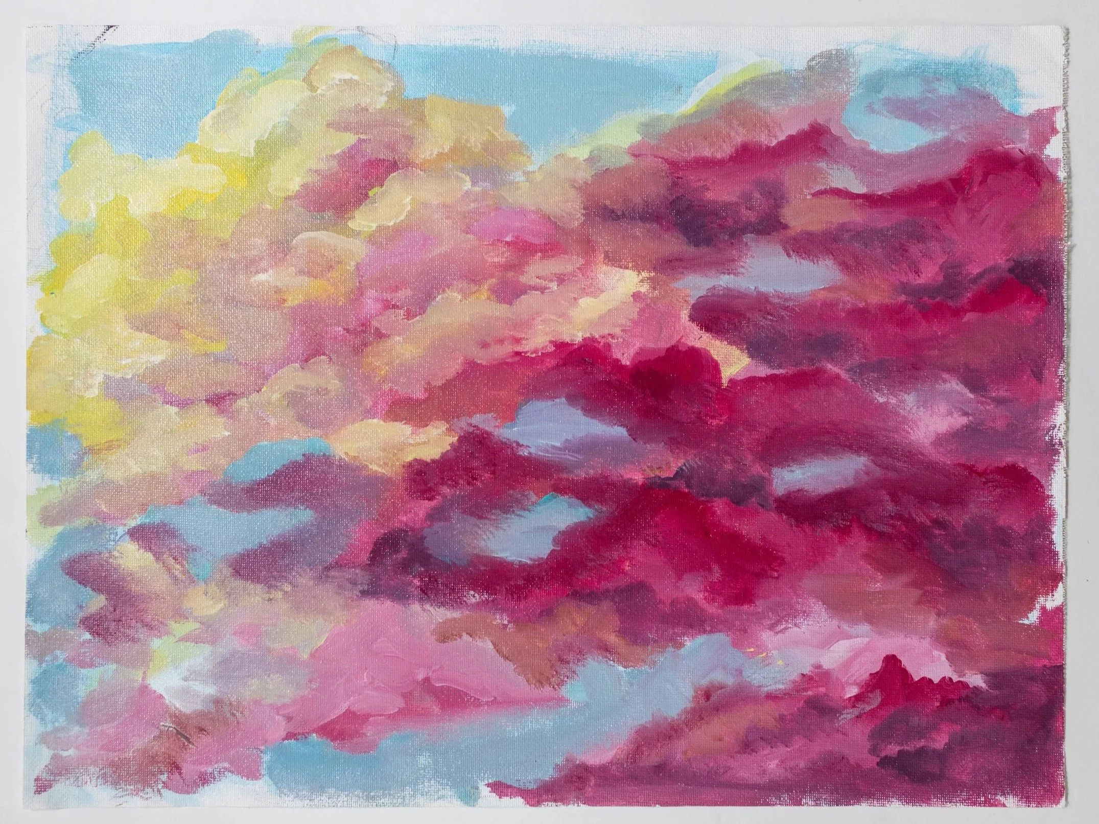 9x12 rainbow clouds, oil on paper