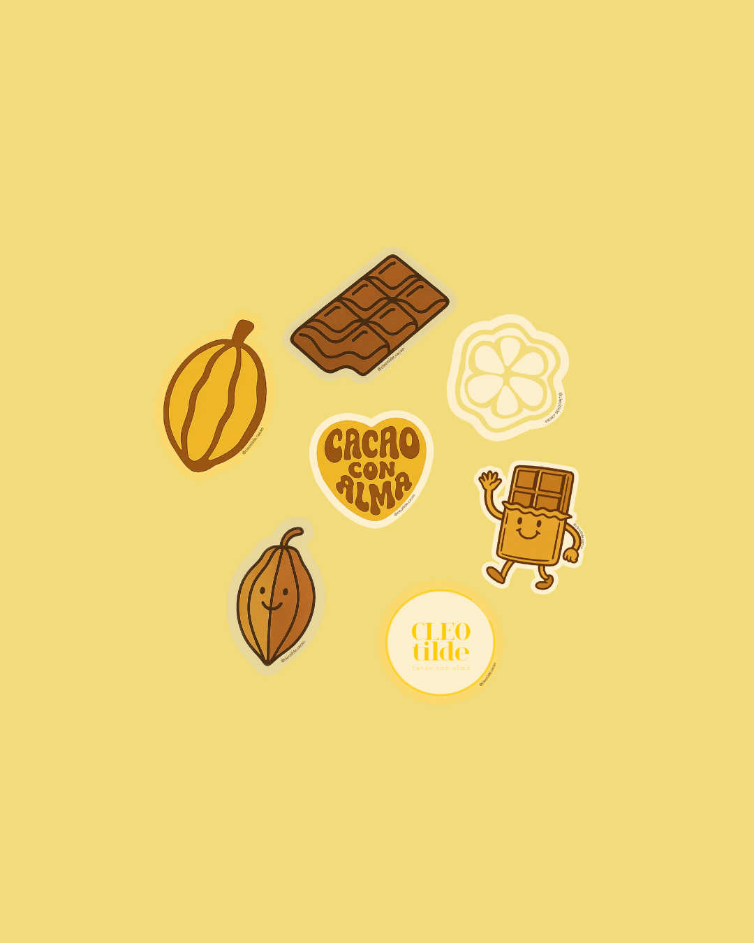 CLEOTILDE Stickers | Chocolate Brand Art Stickers — CLEOTILDE Cacao Con ...