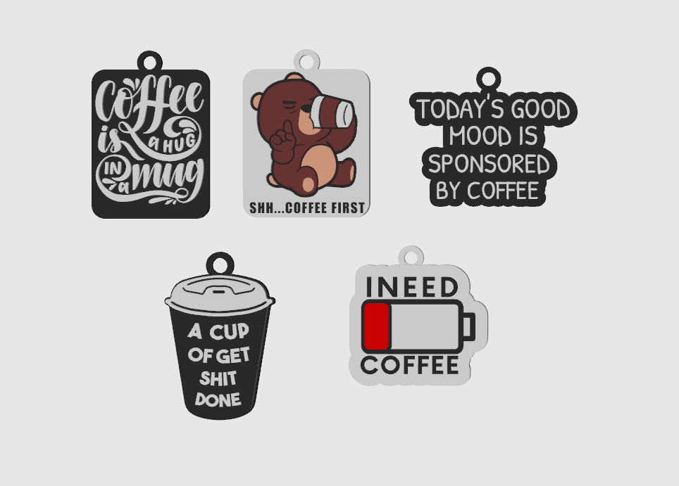 Coffee Keychains Set 2