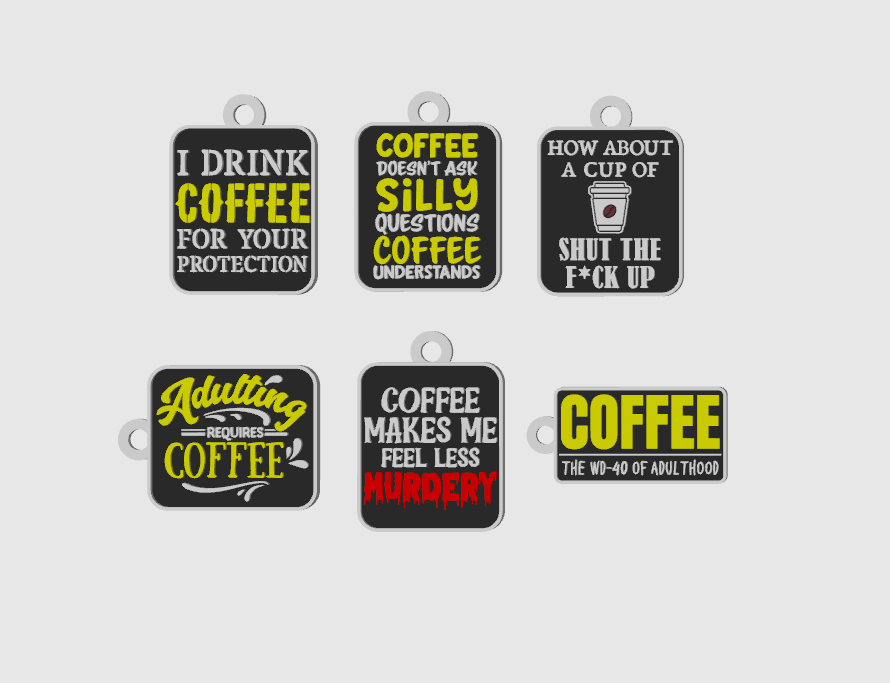 Coffee Keychains Set 1
