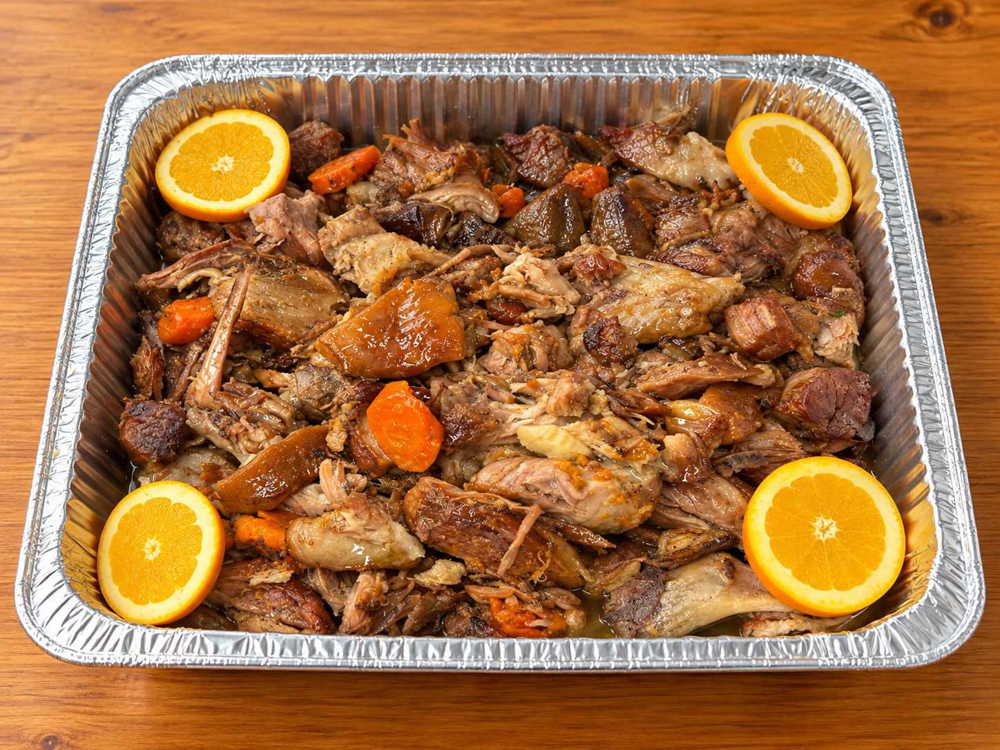 Rustic carnitas tray with orange slices.png