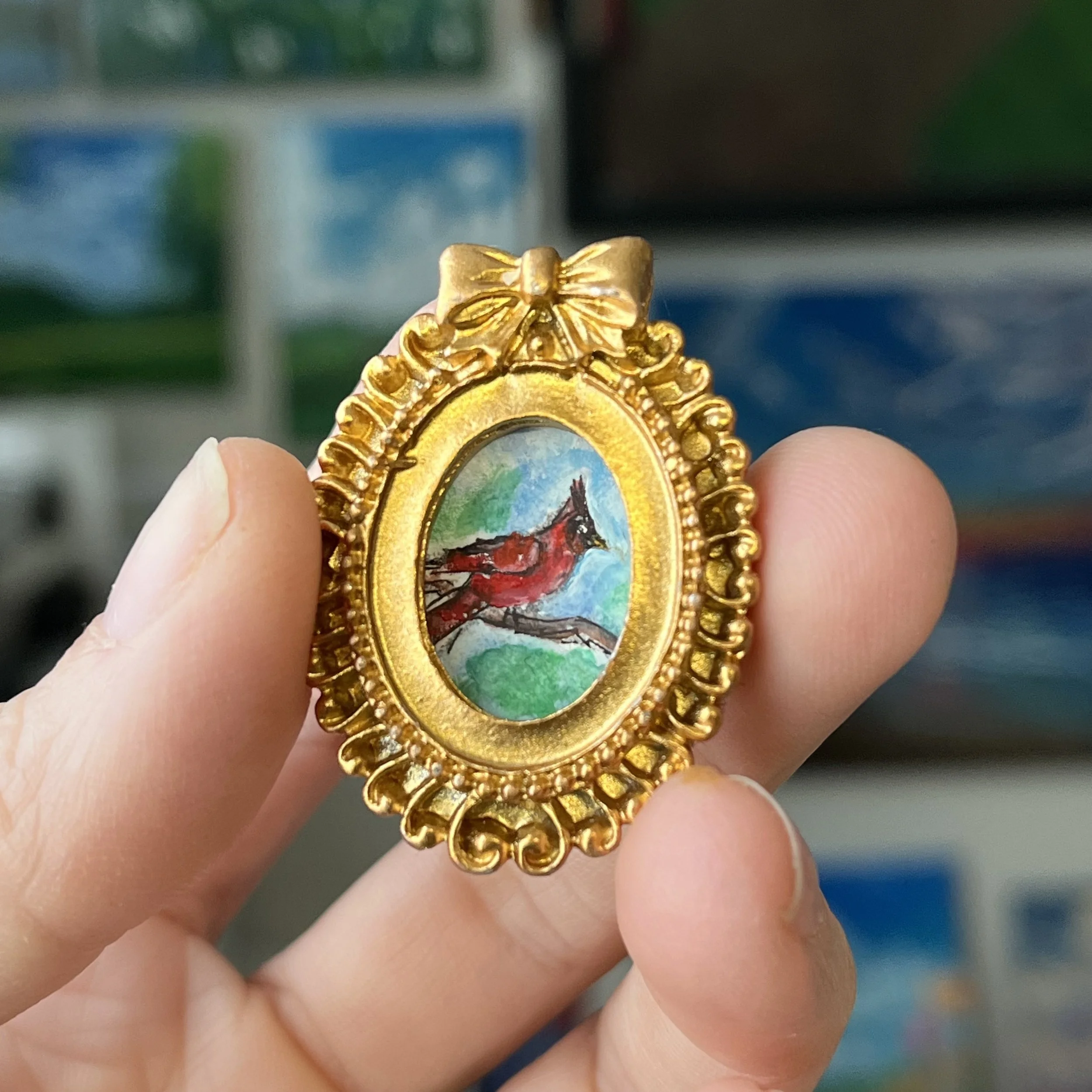 Cardinal Mini Framed Art Magnet