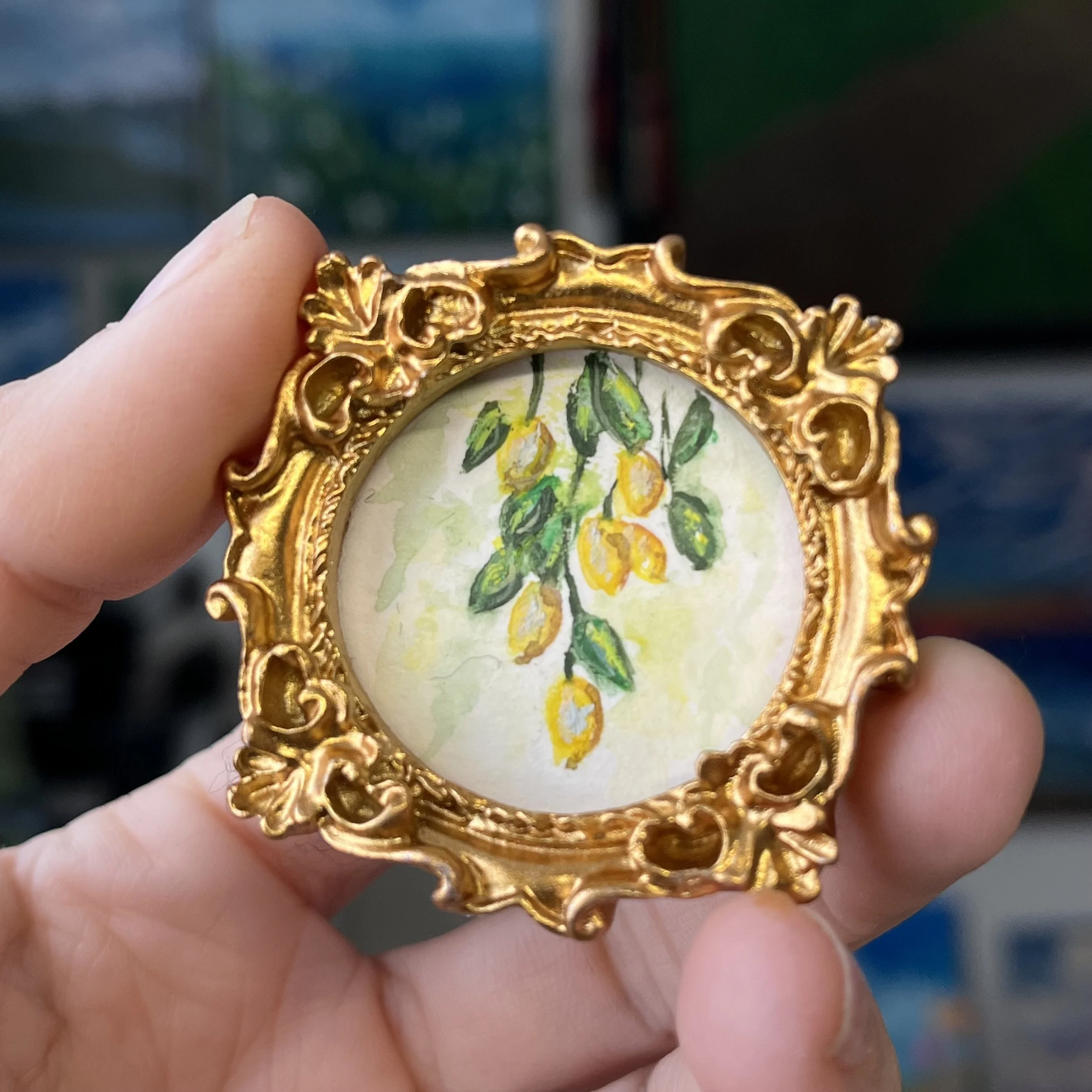 Lemons Mini Framed Art Magnet