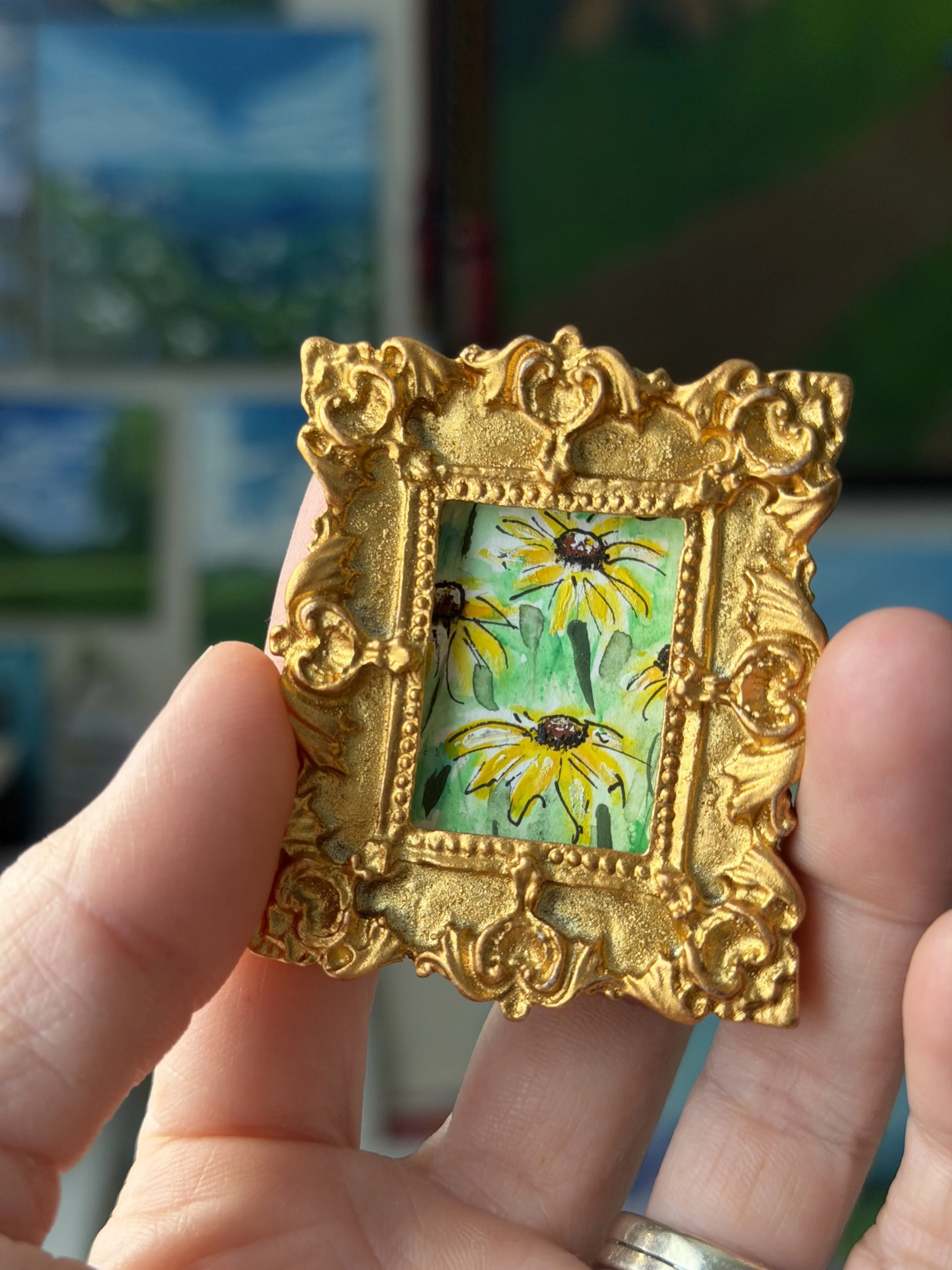 Sunny Flowers Framed Art Magnet