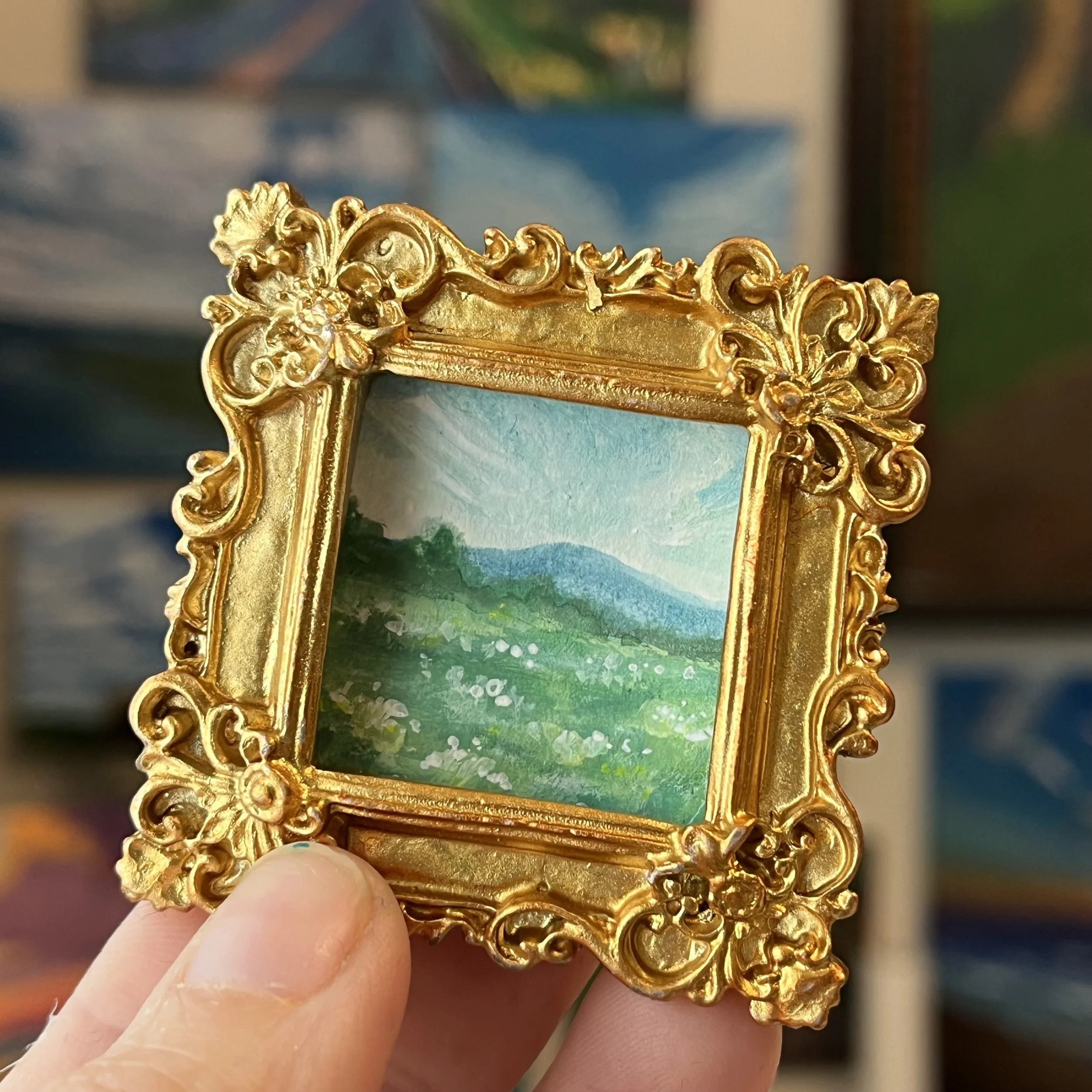 Mountain View Mini Framed Art Magnet
