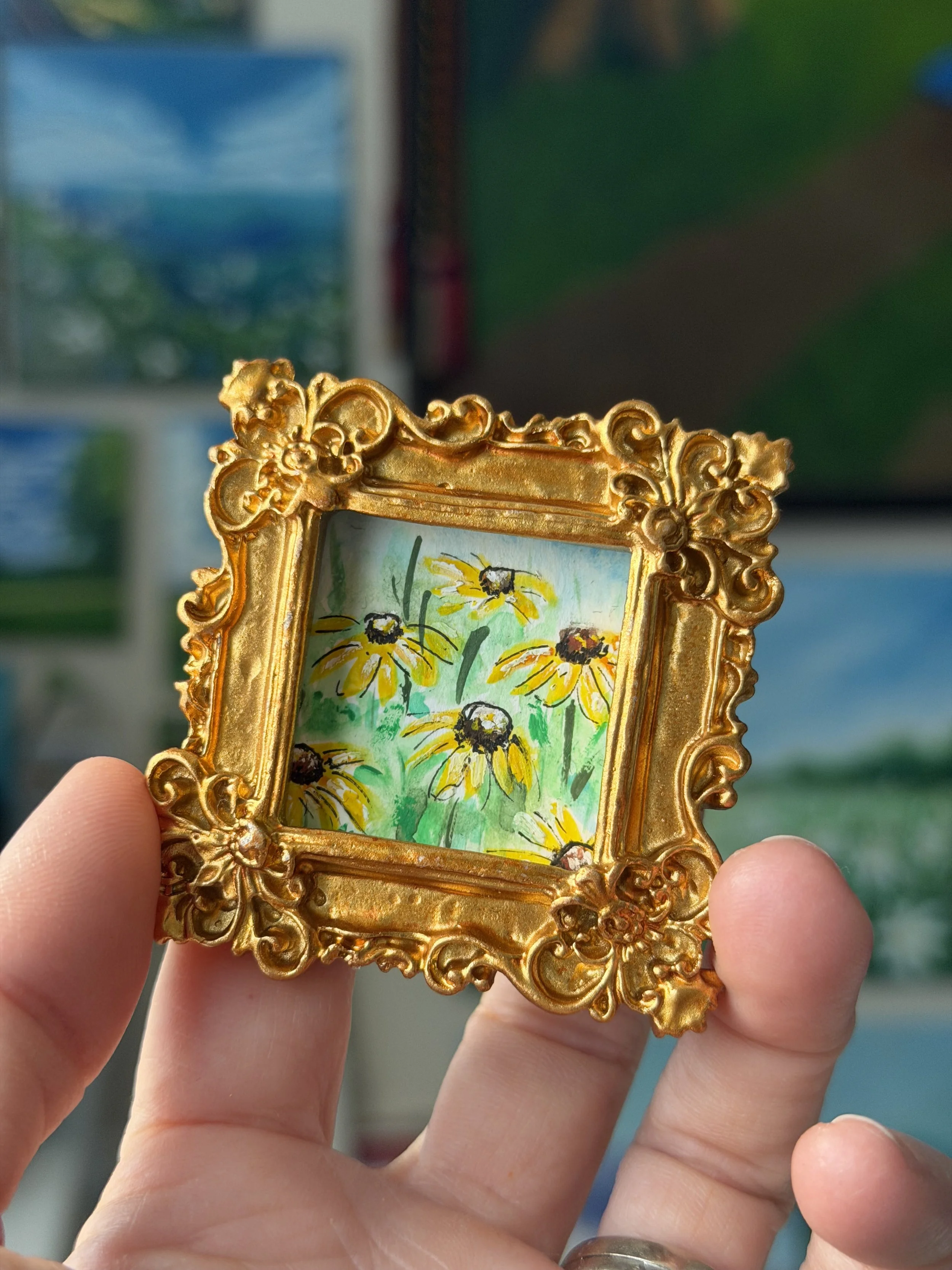 Black-eyed Susan’s  Mini Framed Art Magnet