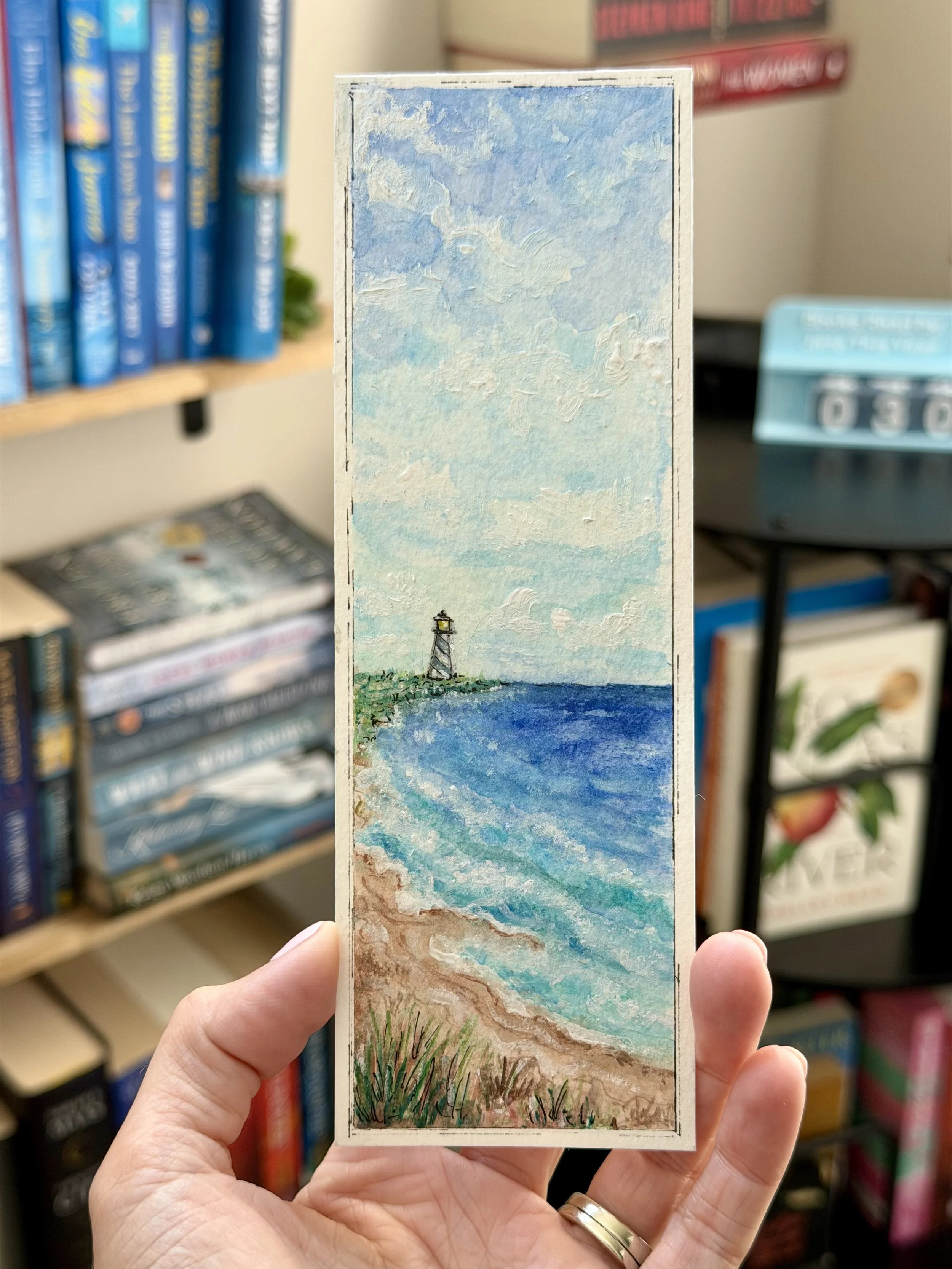 Large Hand Painted Original Bookmark