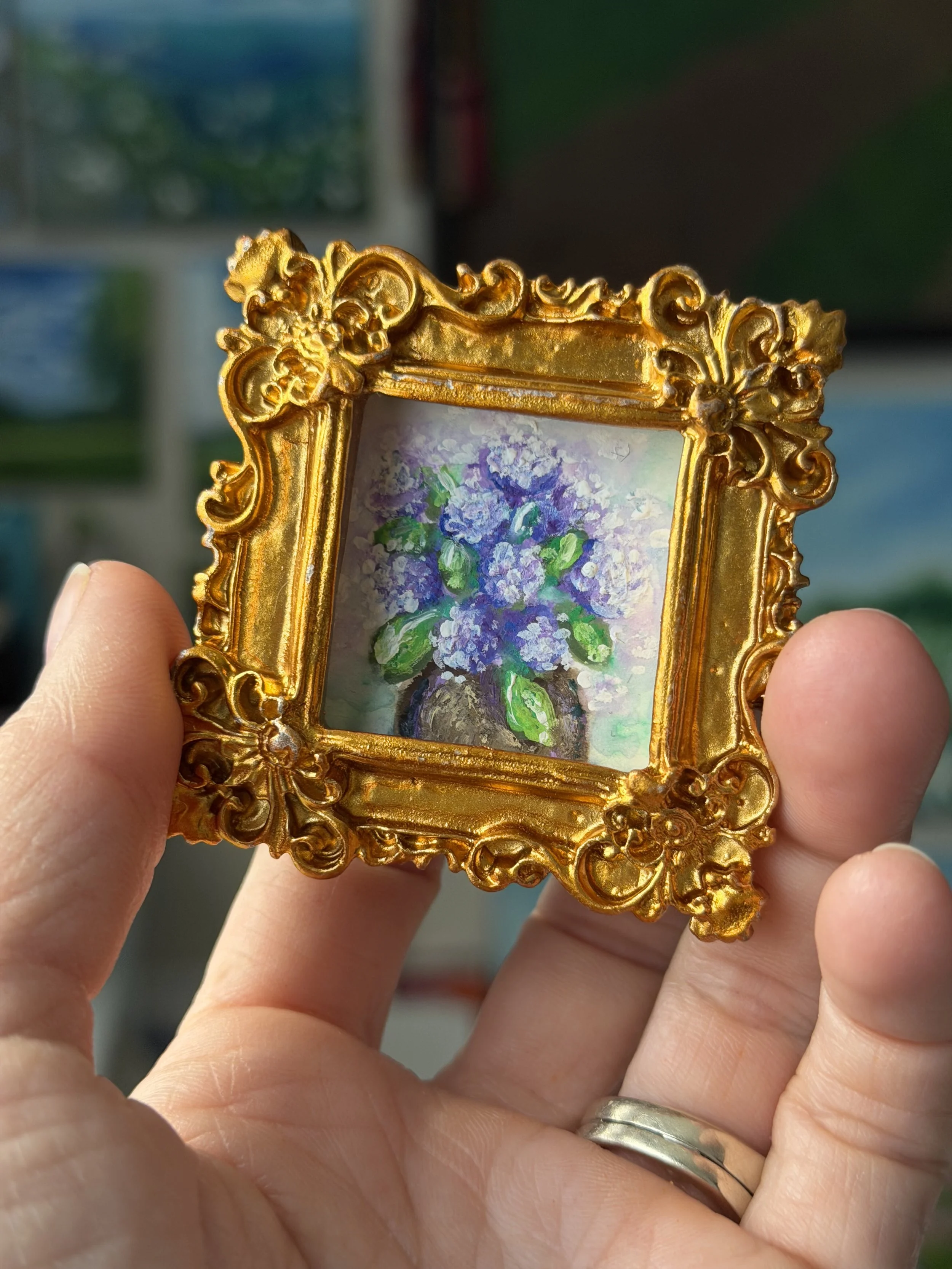 Hydrangea Vase Mini Framed Art Magnet