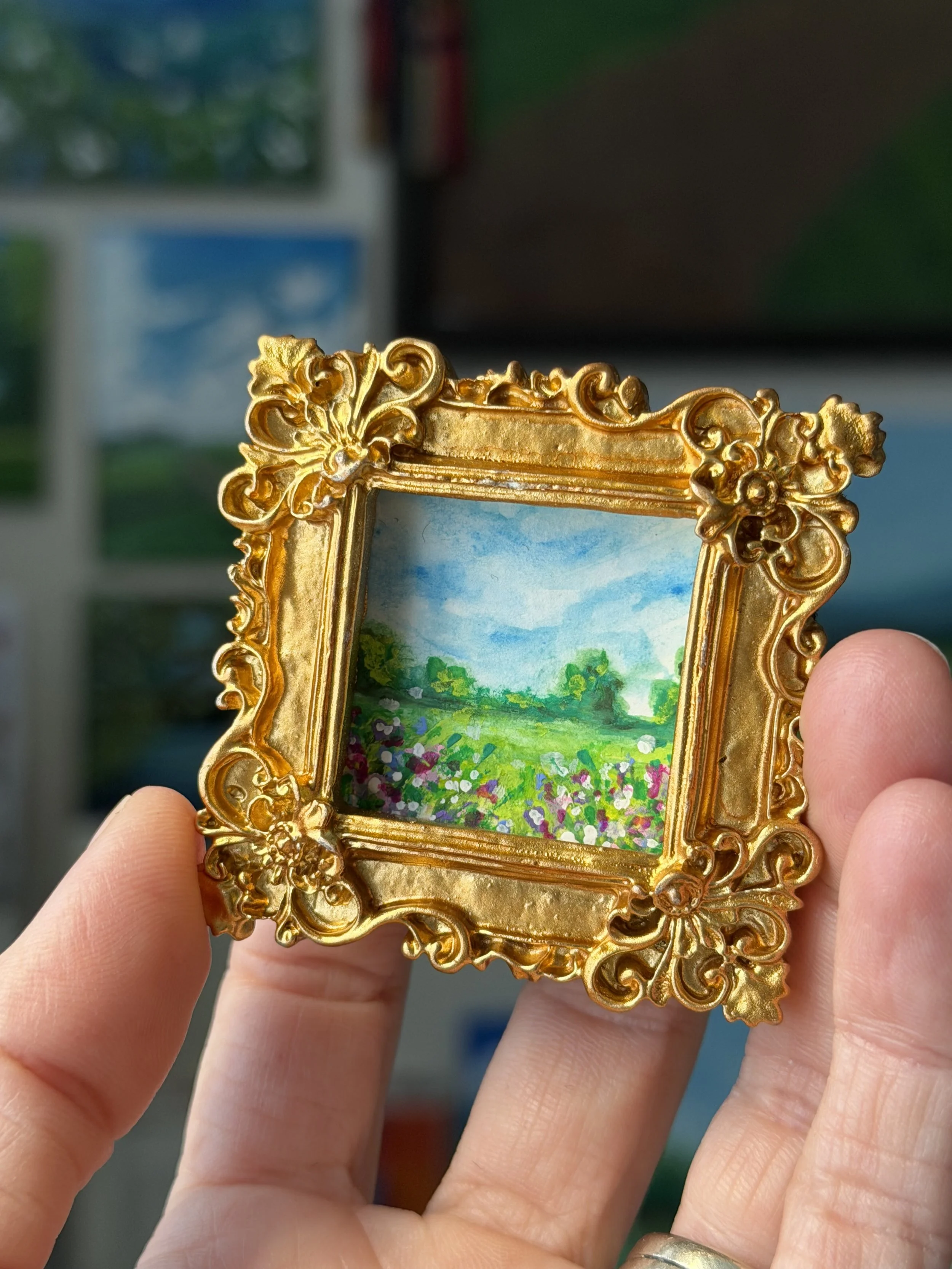 Blooming Field Mini Framed Art Magnet