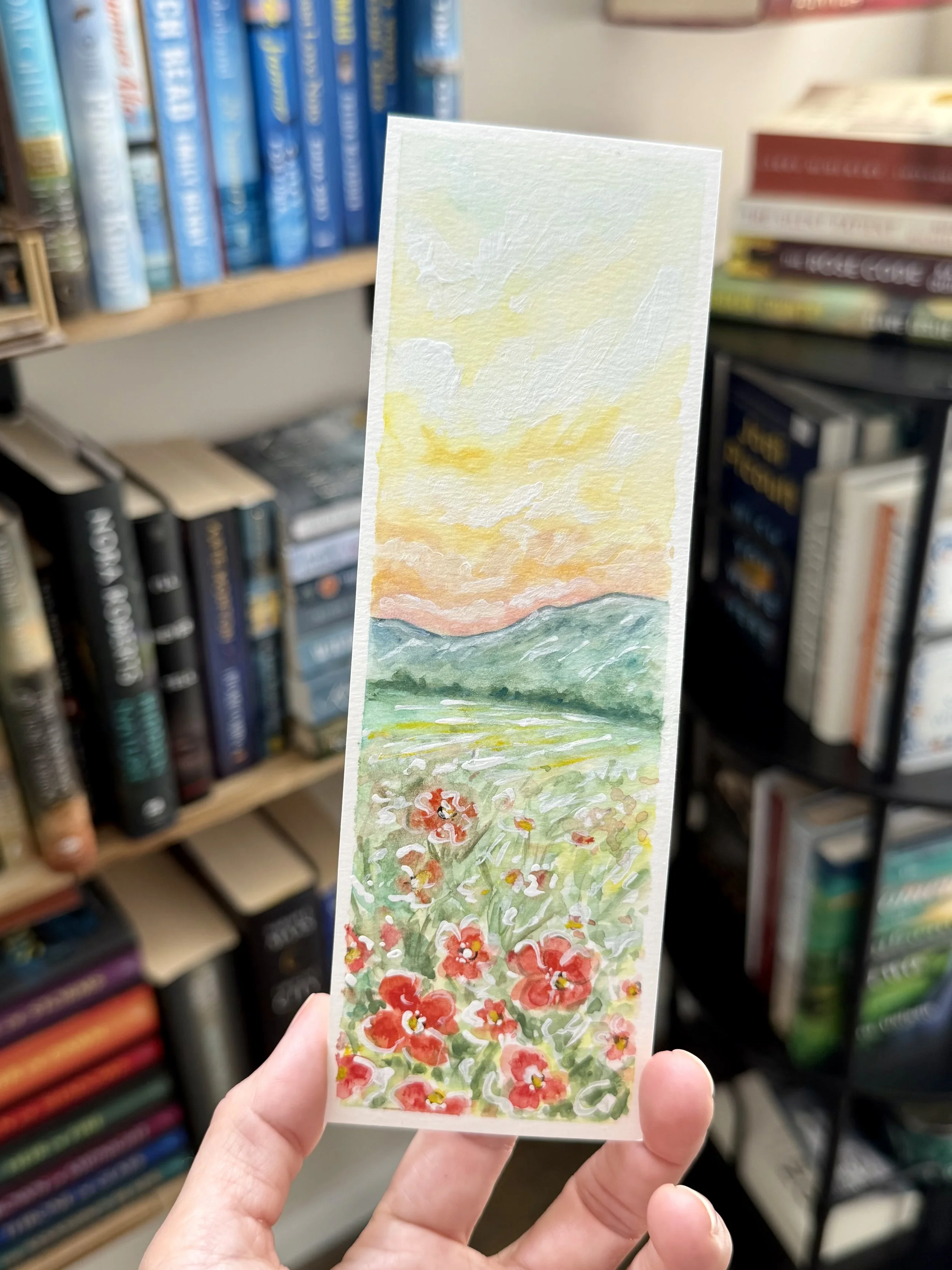 Large Hand Painted Original Bookmark