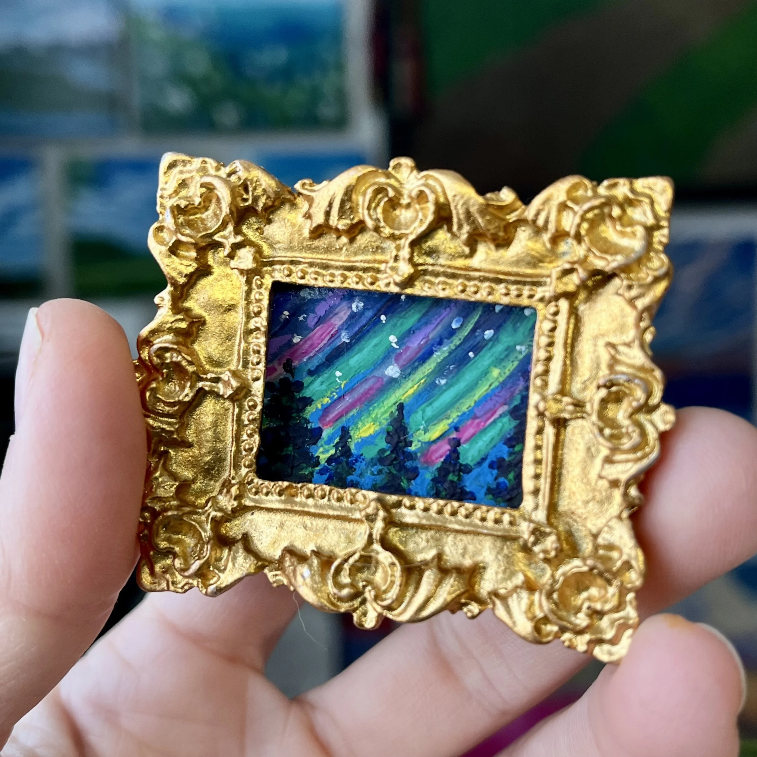 Aurora Night Framed Art Magnet