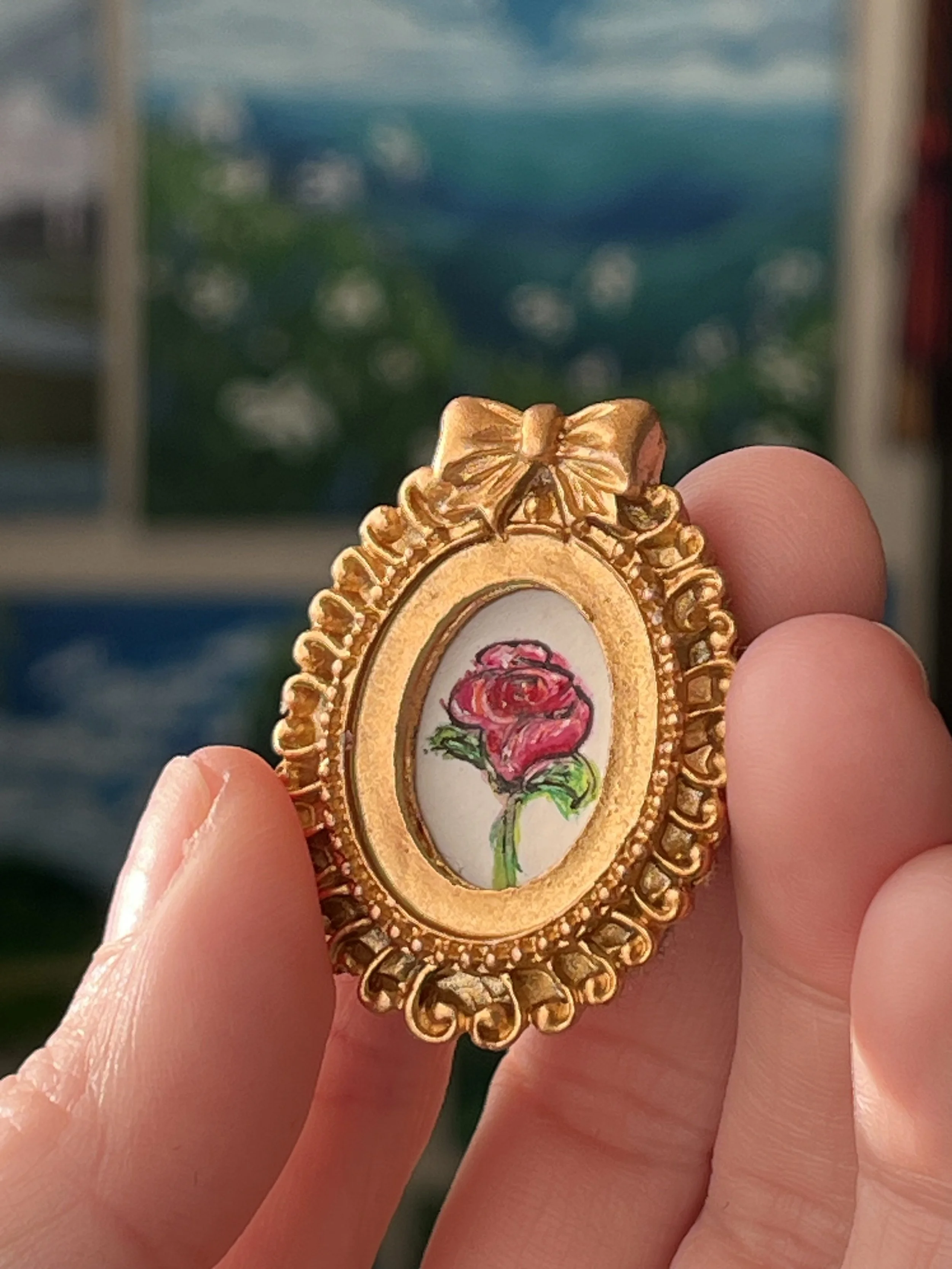 Elegant Rose Mini Art Magnet