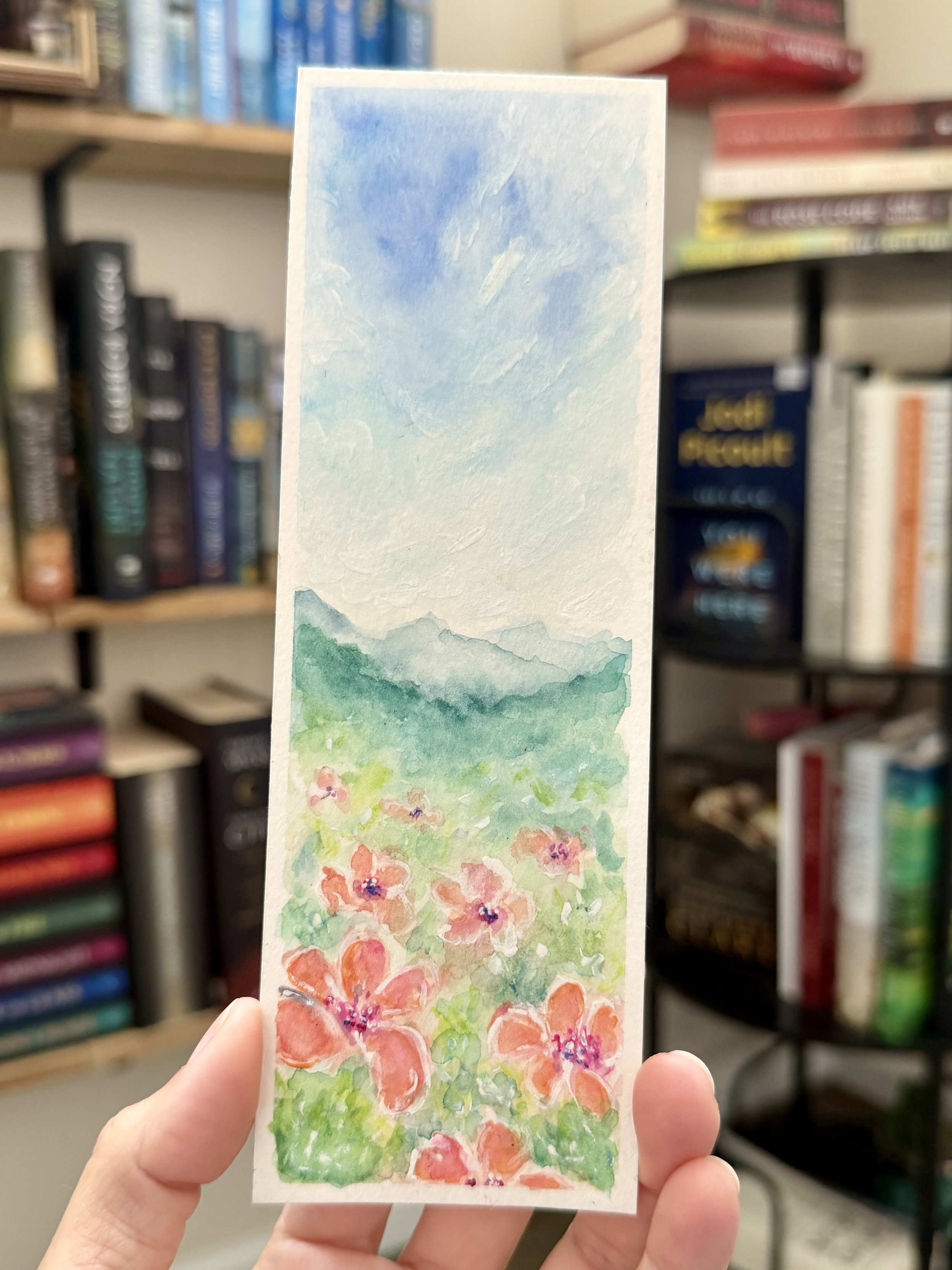 Large Hand Painted Original Bookmark