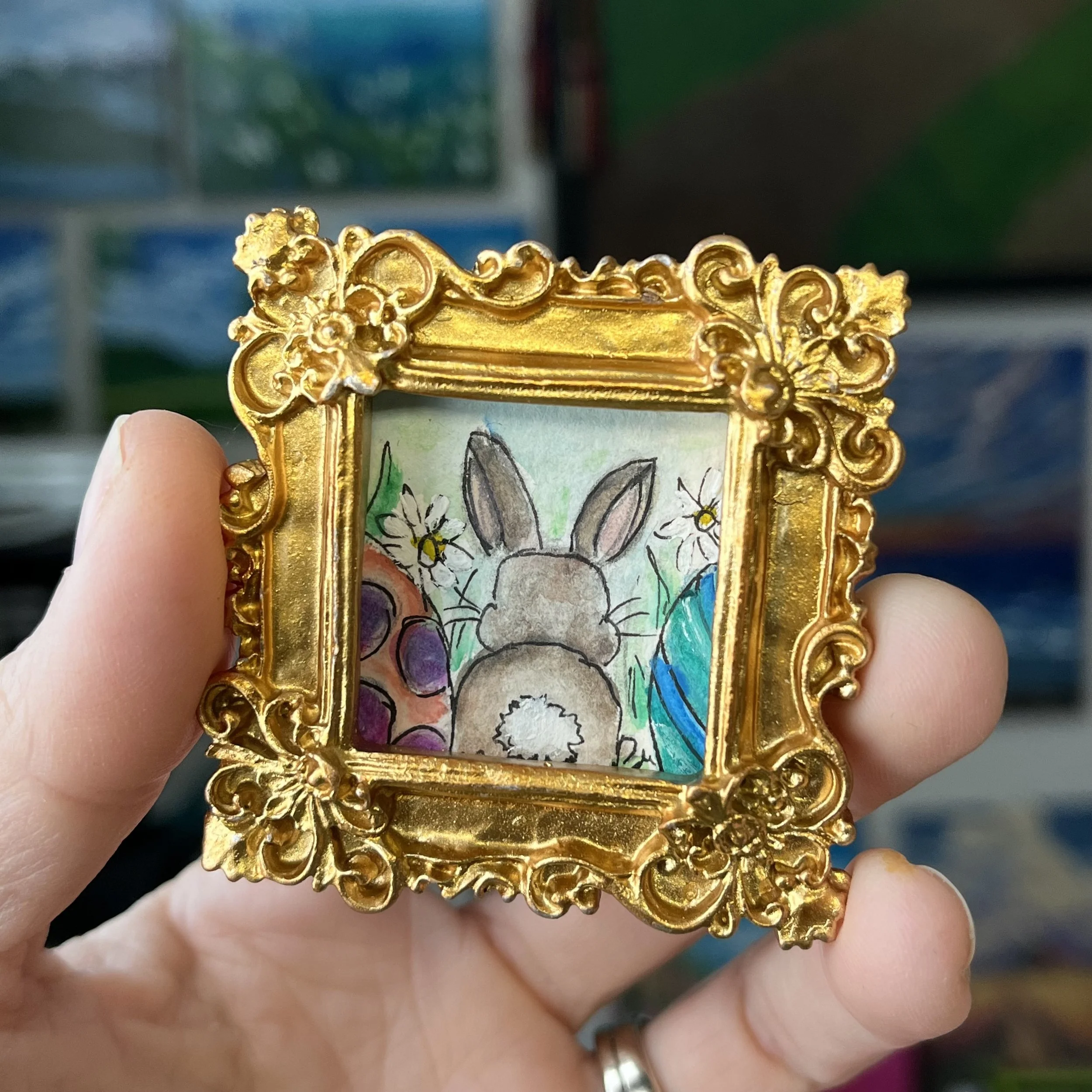 Easter Bunny Mini Framed Art Magnet