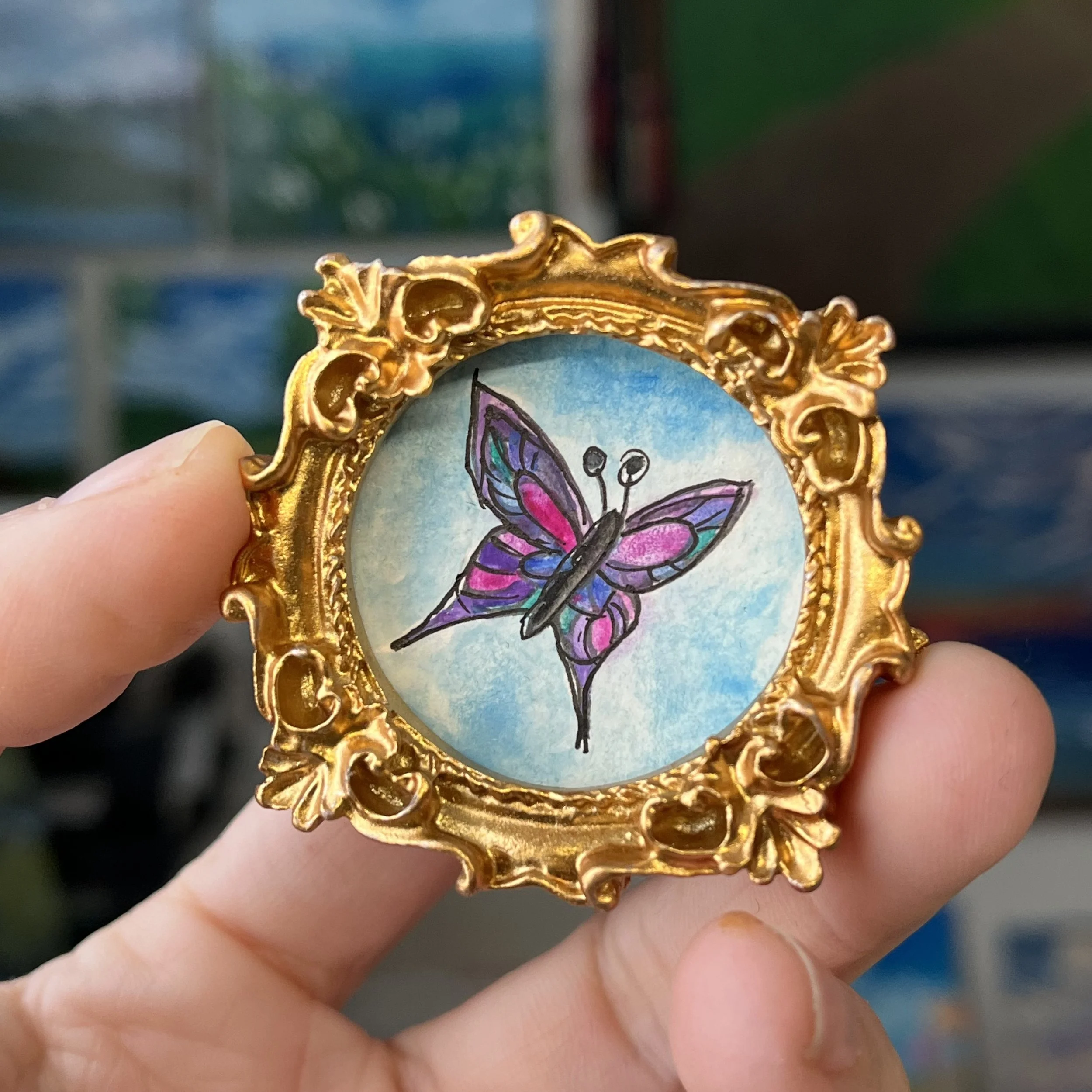 Butterfly Mini Framed Art Magnet