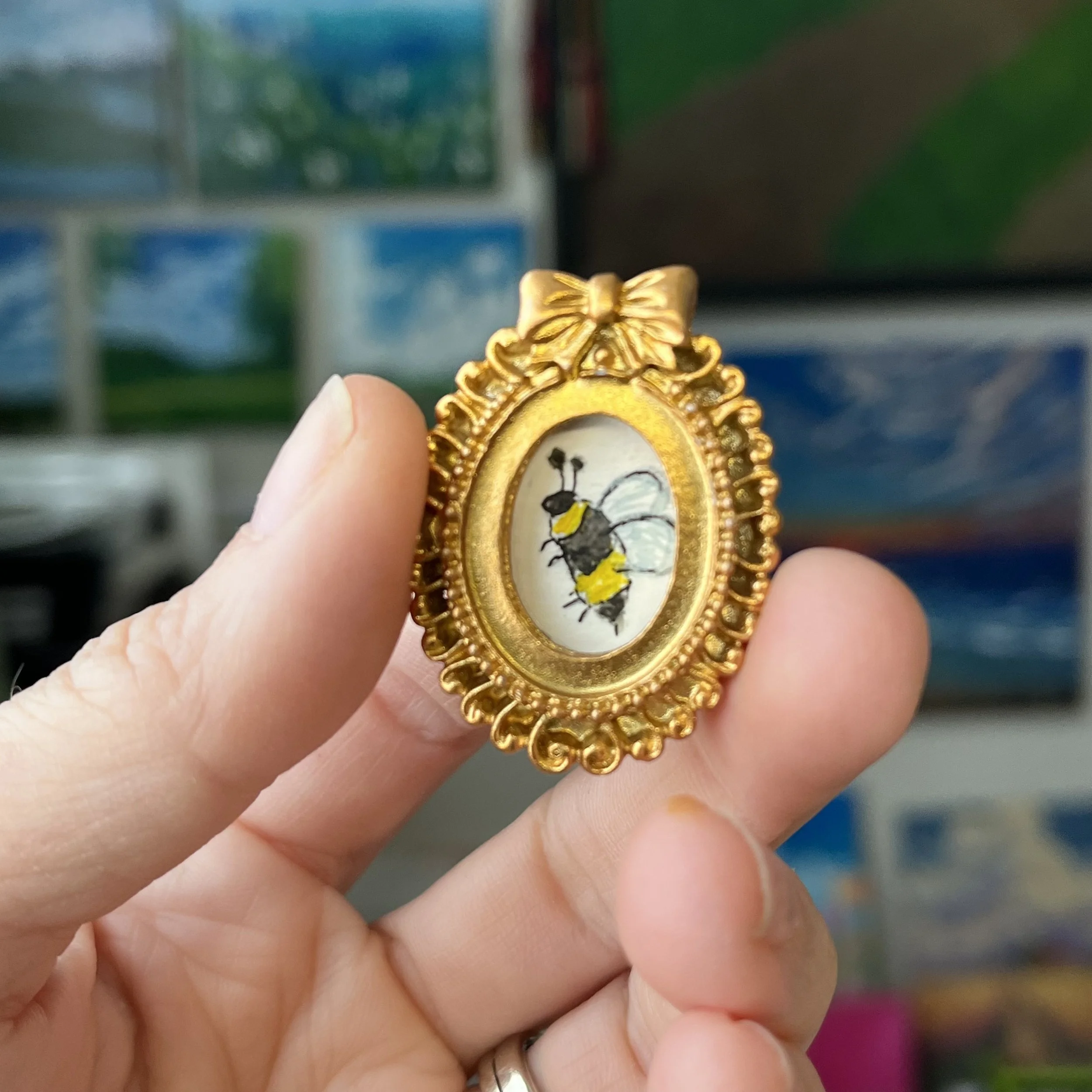 Bee Mini Framed Art Magnet