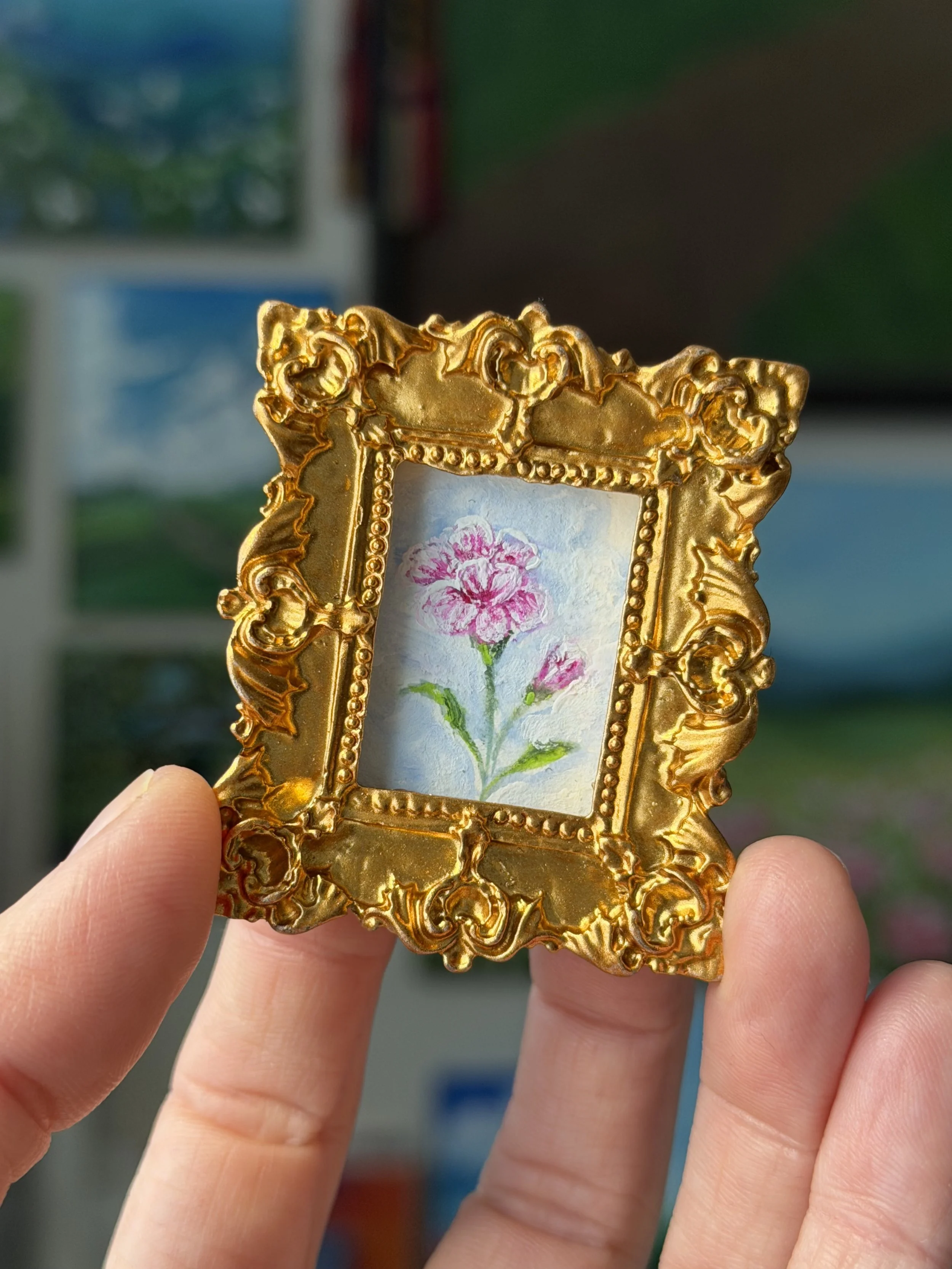 Pink Carnation Framed Art Magnet