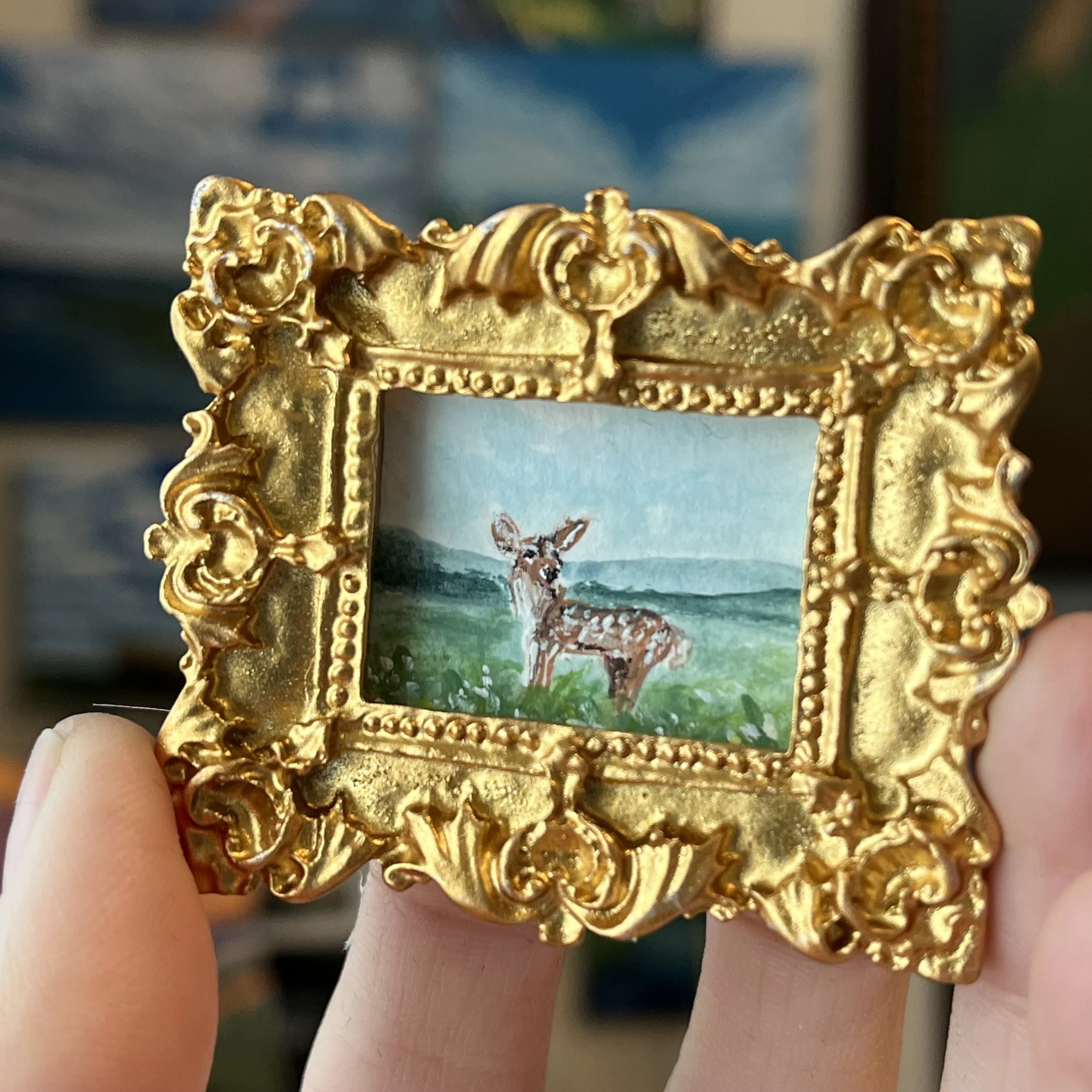 Deer Mini Framed Art Magnet