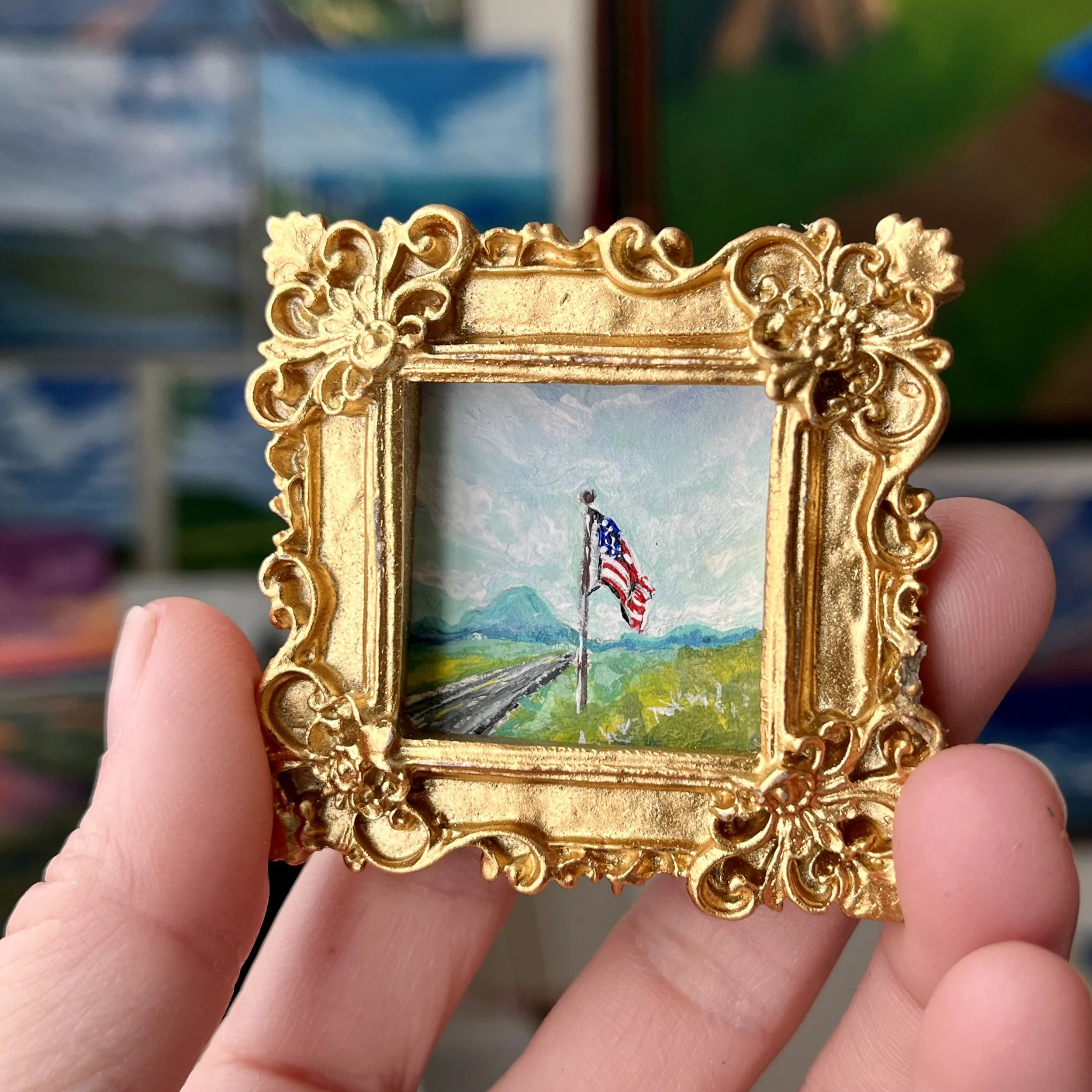 American Pride Mini Framed Art Magnet