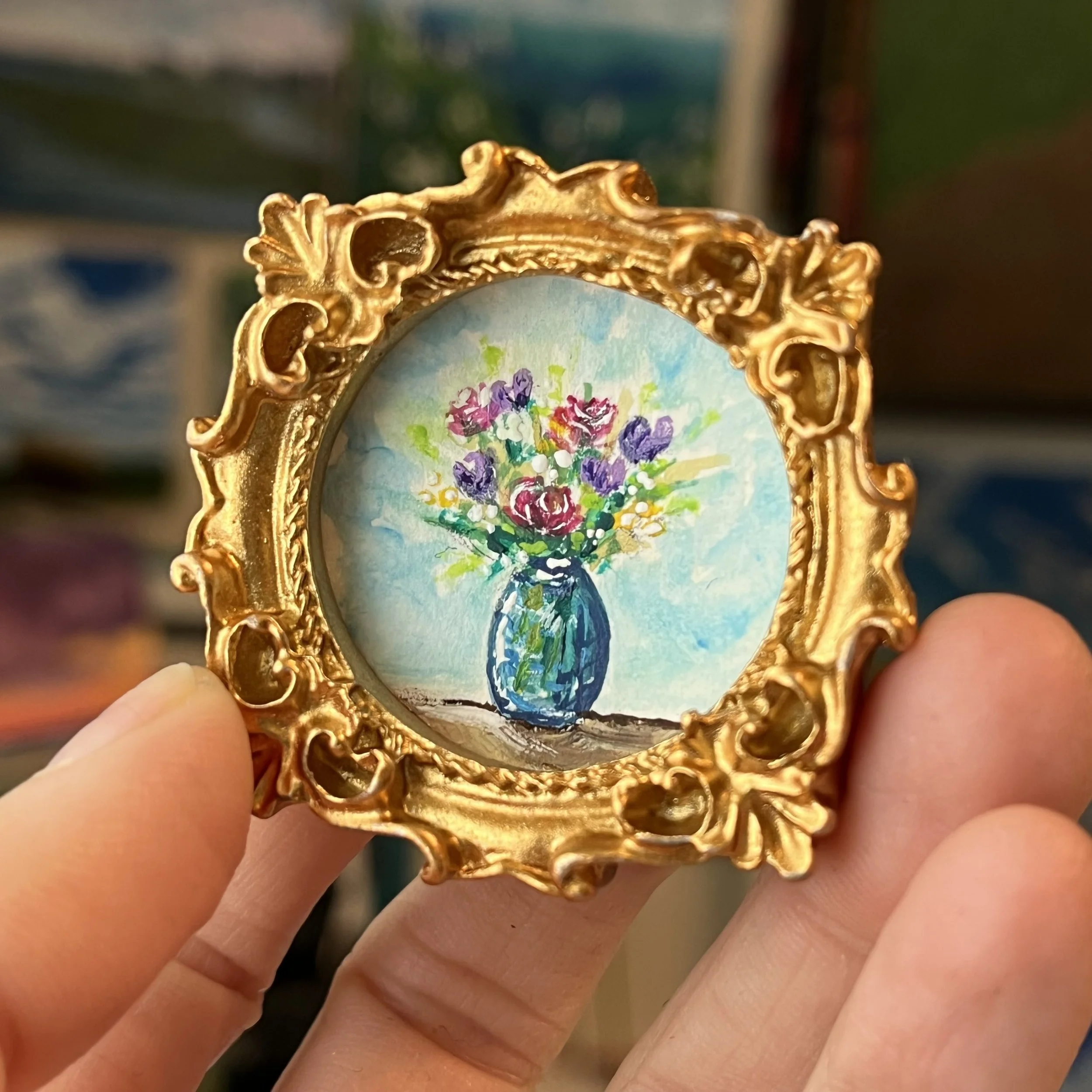 Flower Vase Mini Framed Art Magnet