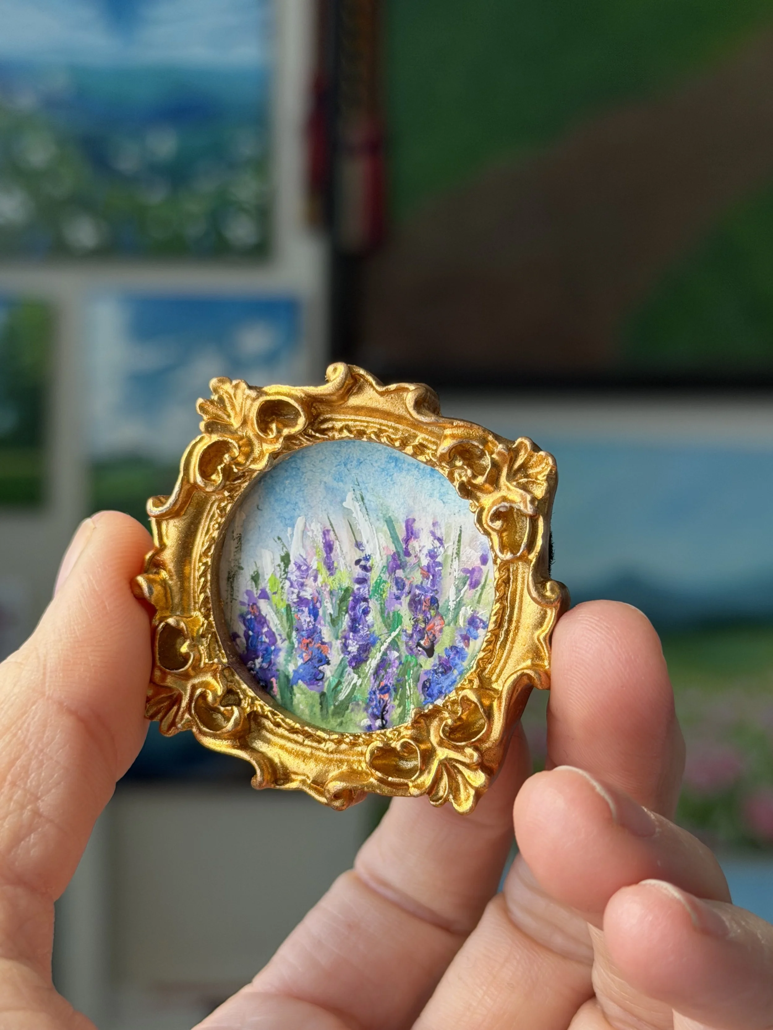 Lavender Fields Mini Framed Art Magnet
