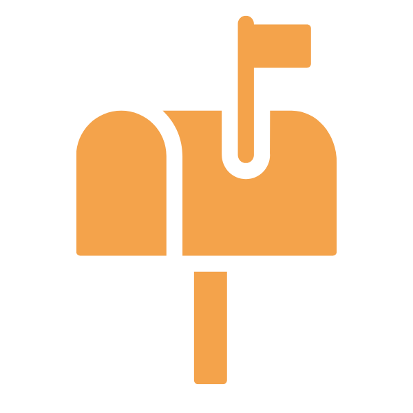 Icon of a mailbox with a flag up