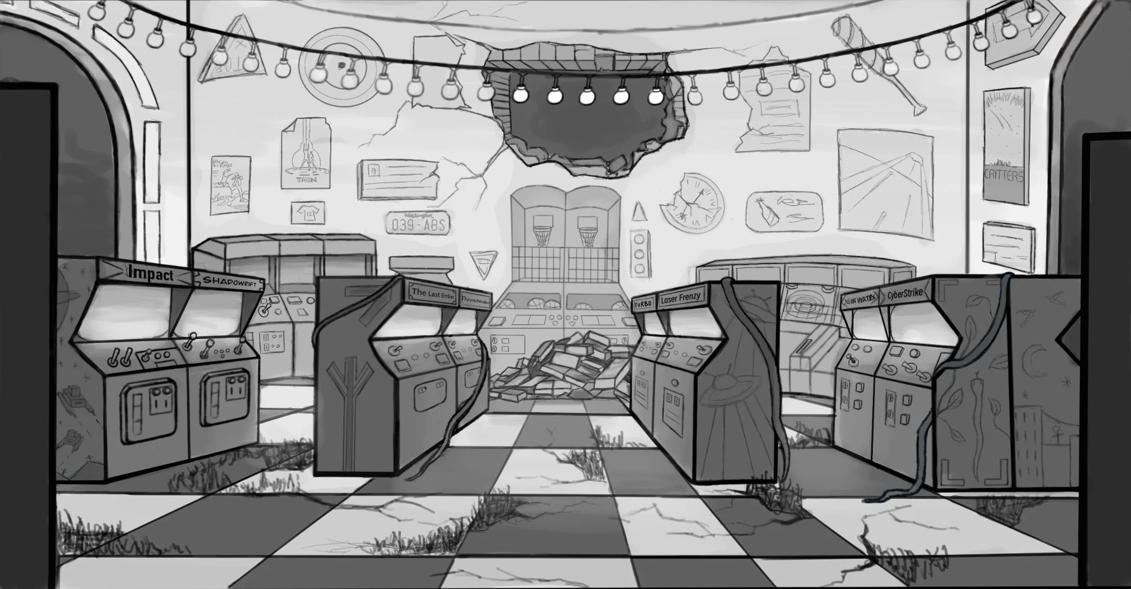 Abandoned Arcade Interior