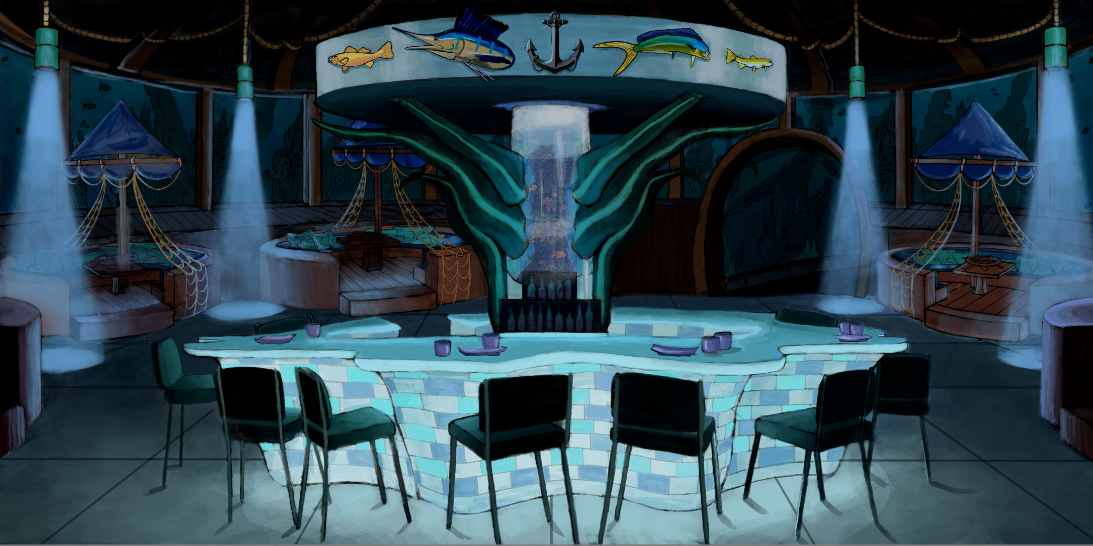 Aquatic Themed Bar