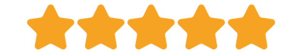 Five gold stars in a row against a white background.