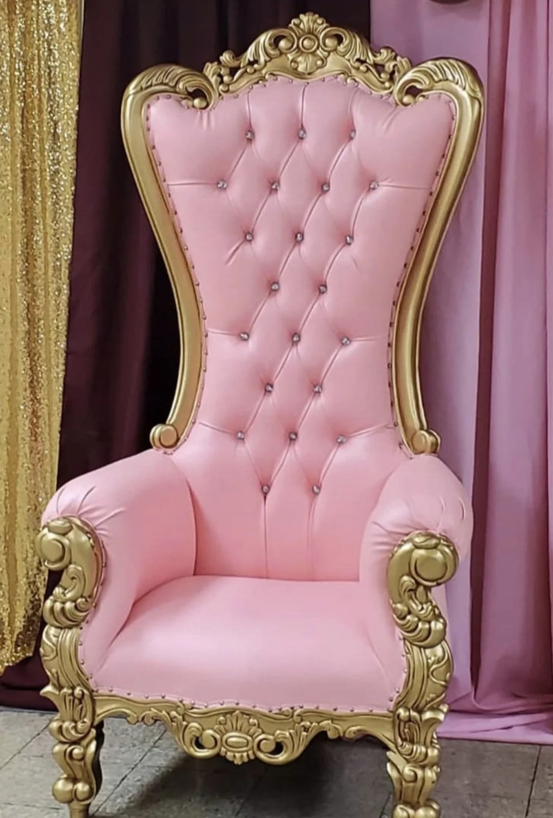 Pink Royal Throne Chair
