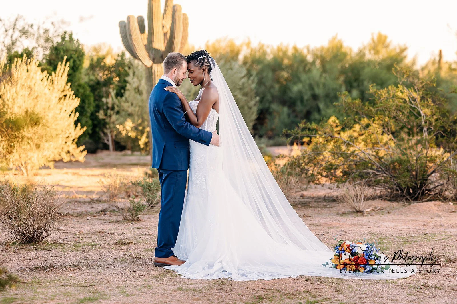 Desert view Arizona wedding photographer
